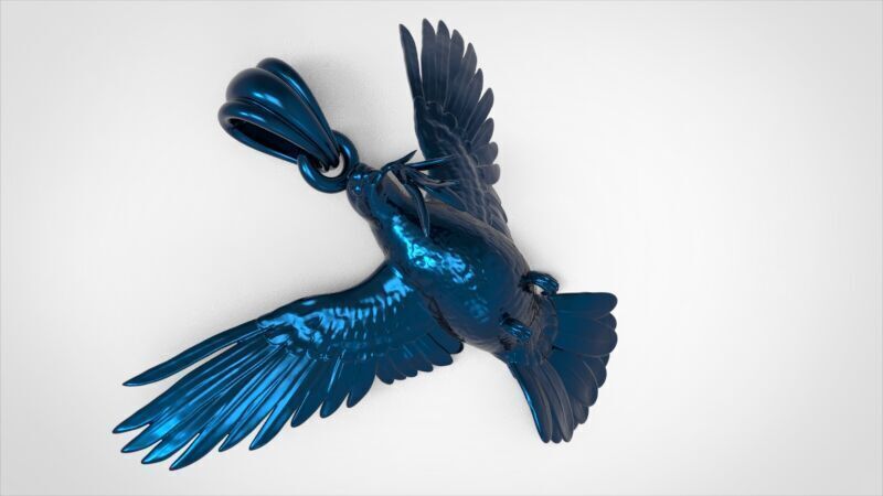 Dove pendant pigeon 3D print model_18