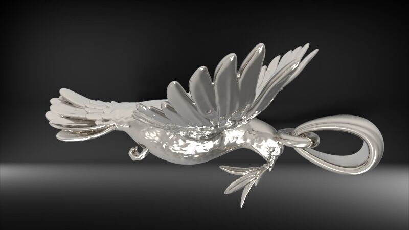 Dove pendant pigeon 3D print model_11