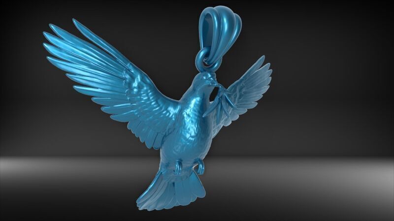 Dove pendant pigeon 3D print model_52