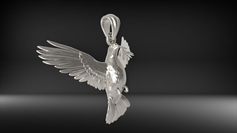 Dove pendant pigeon 3D print model_42