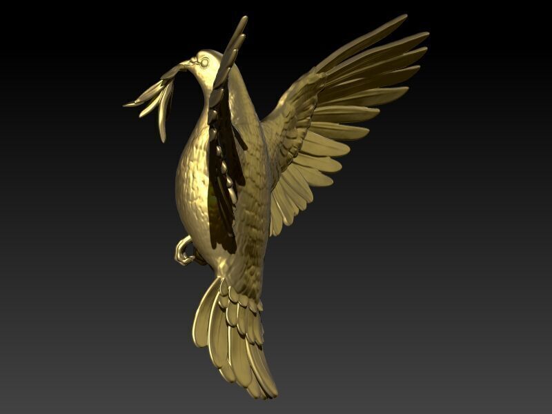 Dove pendant pigeon 3D print model_25