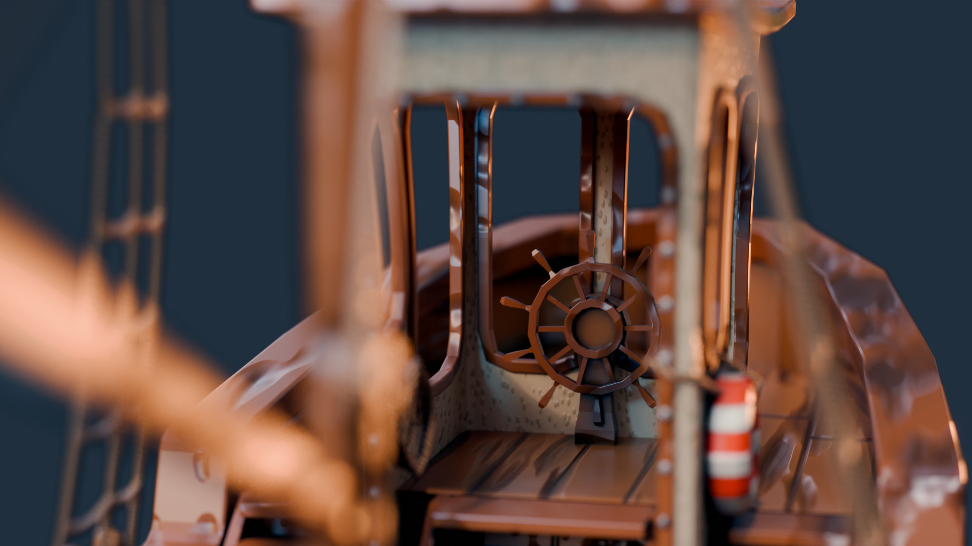 Low Poly Boat Low-poly 3D model_3