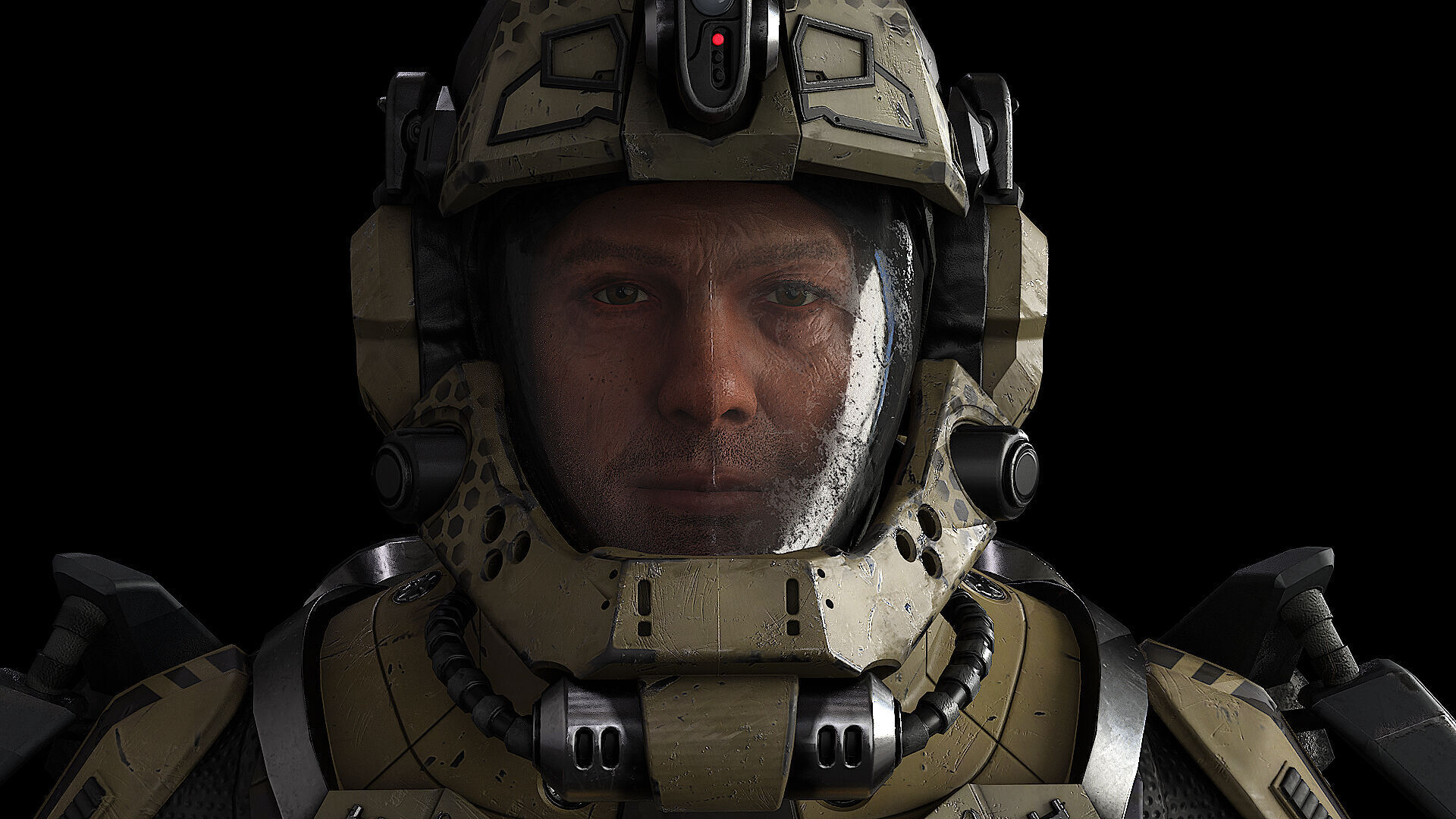 MODULAR SCI FI SOLDIER Vol 2 Game ready character Low-poly 3D model_1