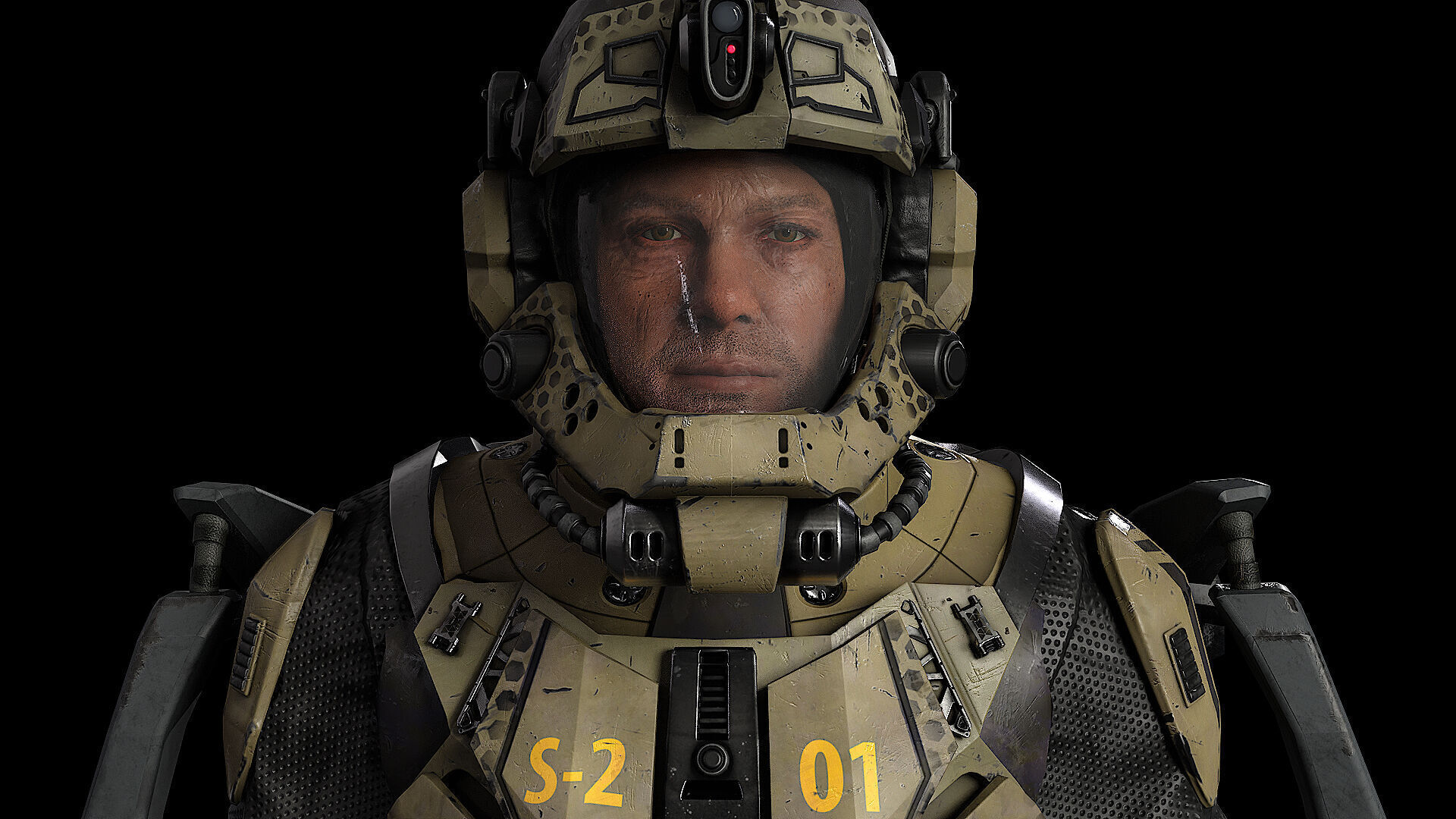 MODULAR SCI FI SOLDIER Vol 2 Game ready character Low-poly 3D model_6