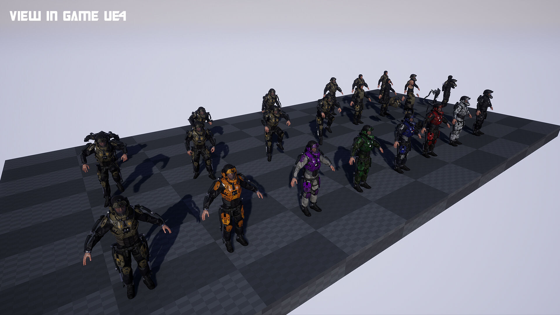 MODULAR SCI FI SOLDIER Vol 2 Game ready character Low-poly 3D model_25