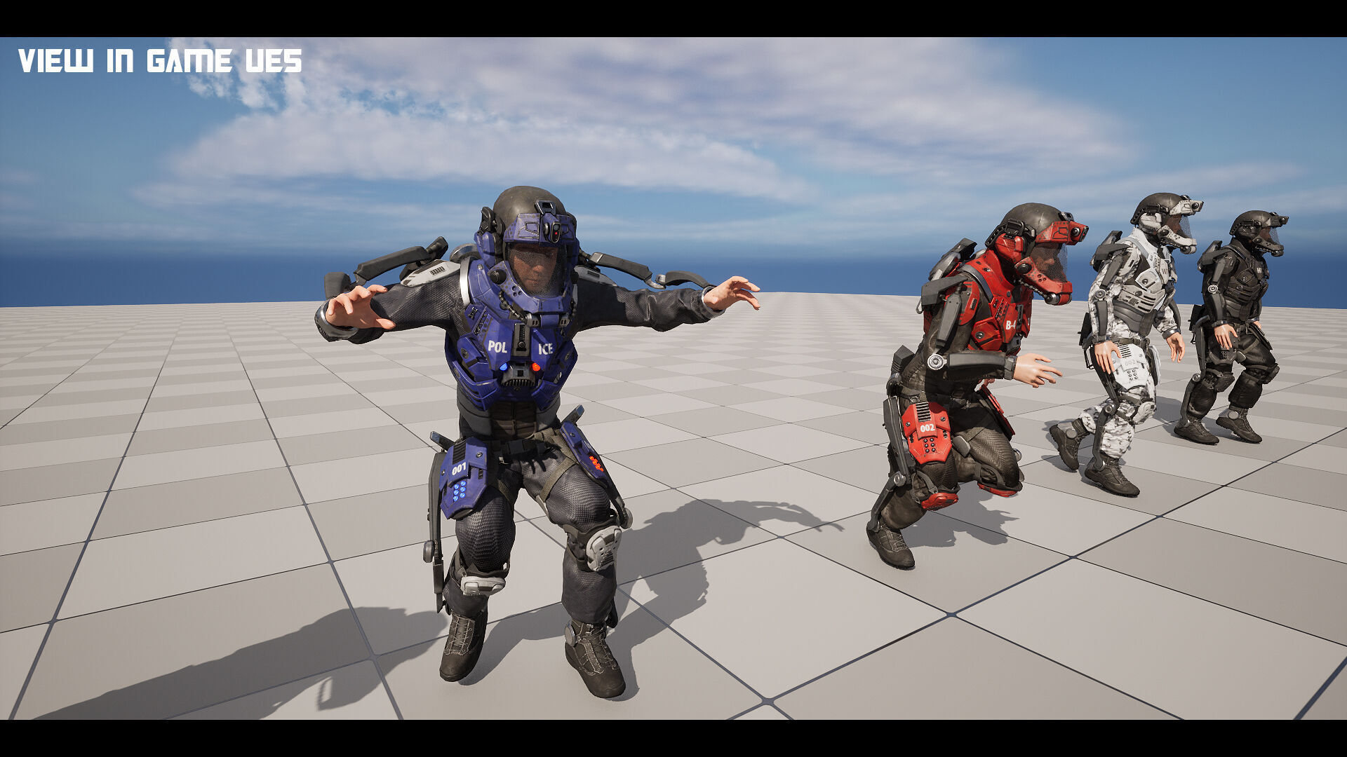 MODULAR SCI FI SOLDIER Vol 2 Game ready character Low-poly 3D model_21