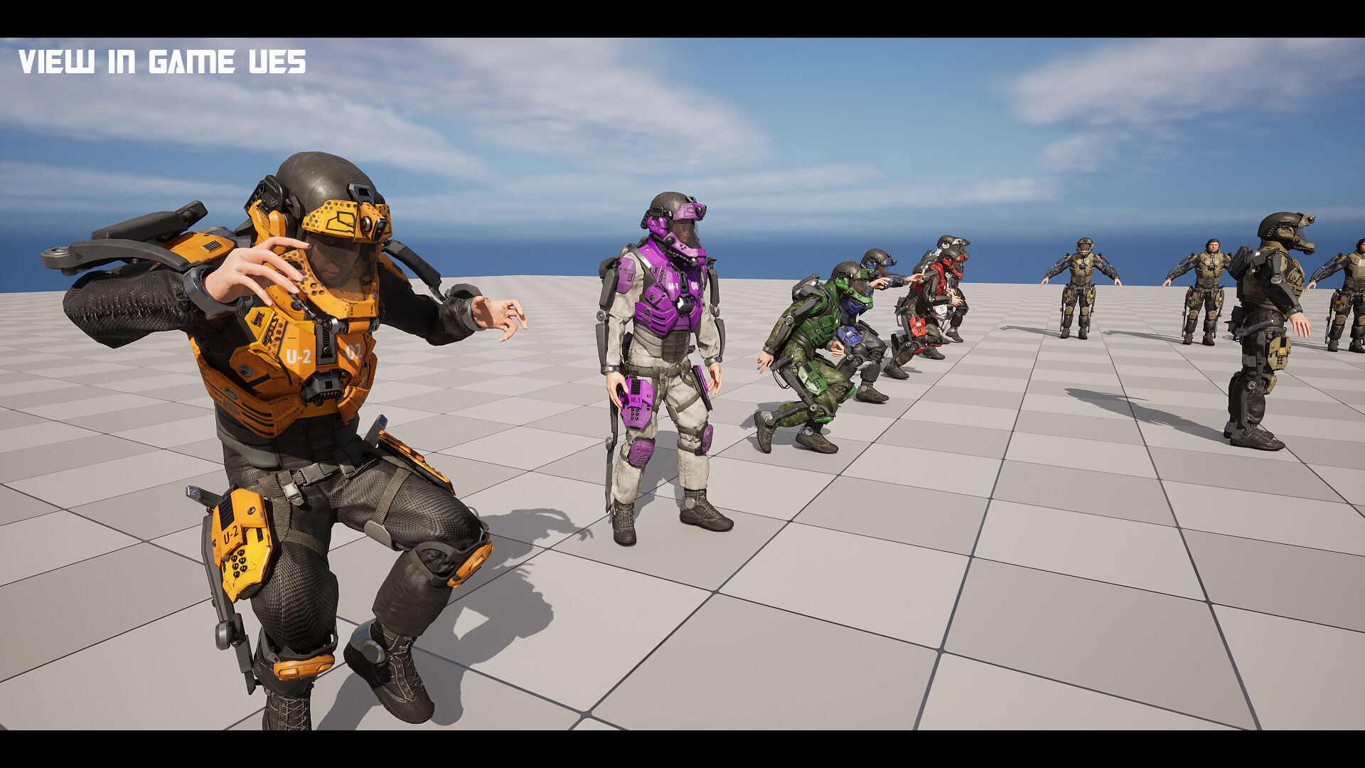 MODULAR SCI FI SOLDIER Vol 2 Game ready character Low-poly 3D model_20