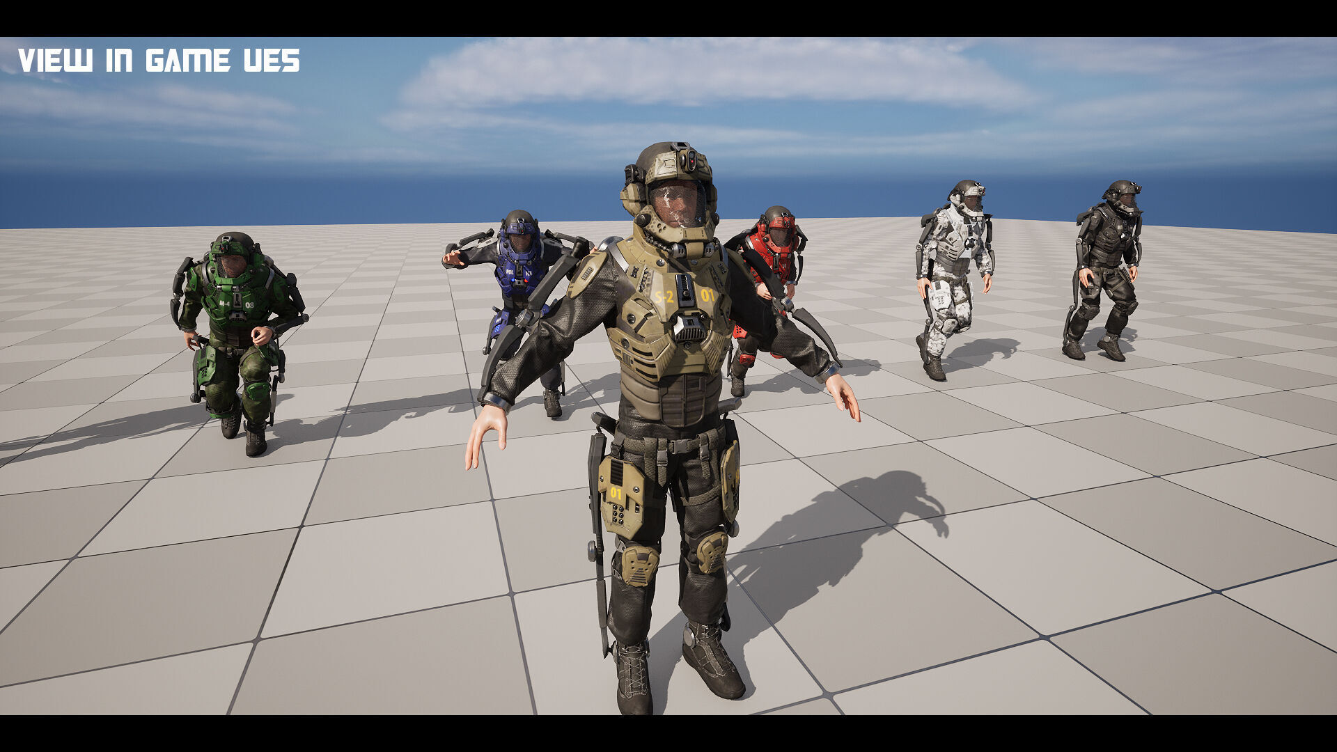 MODULAR SCI FI SOLDIER Vol 2 Game ready character Low-poly 3D model_19