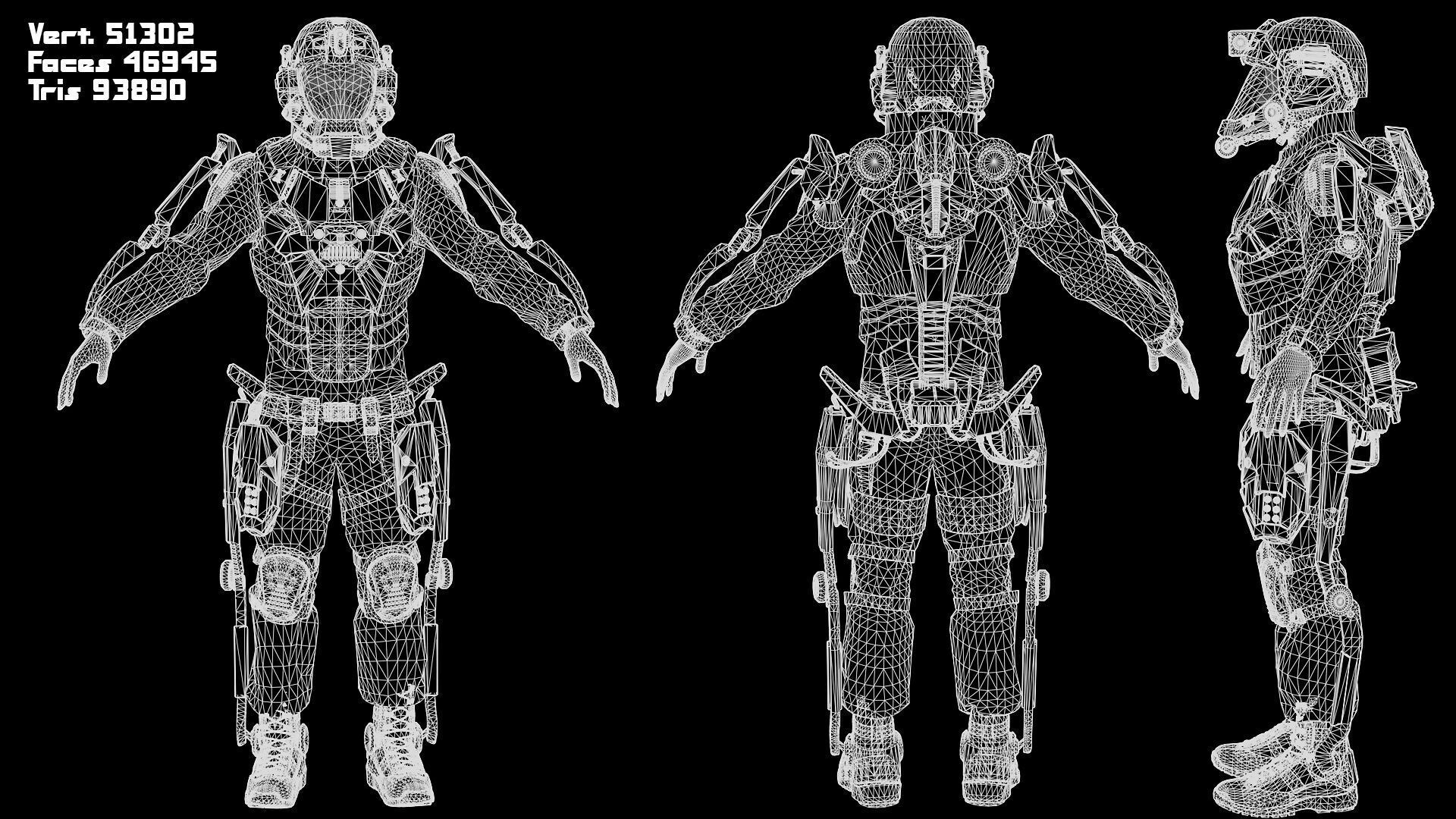 MODULAR SCI FI SOLDIER Vol 2 Game ready character Low-poly 3D model_11