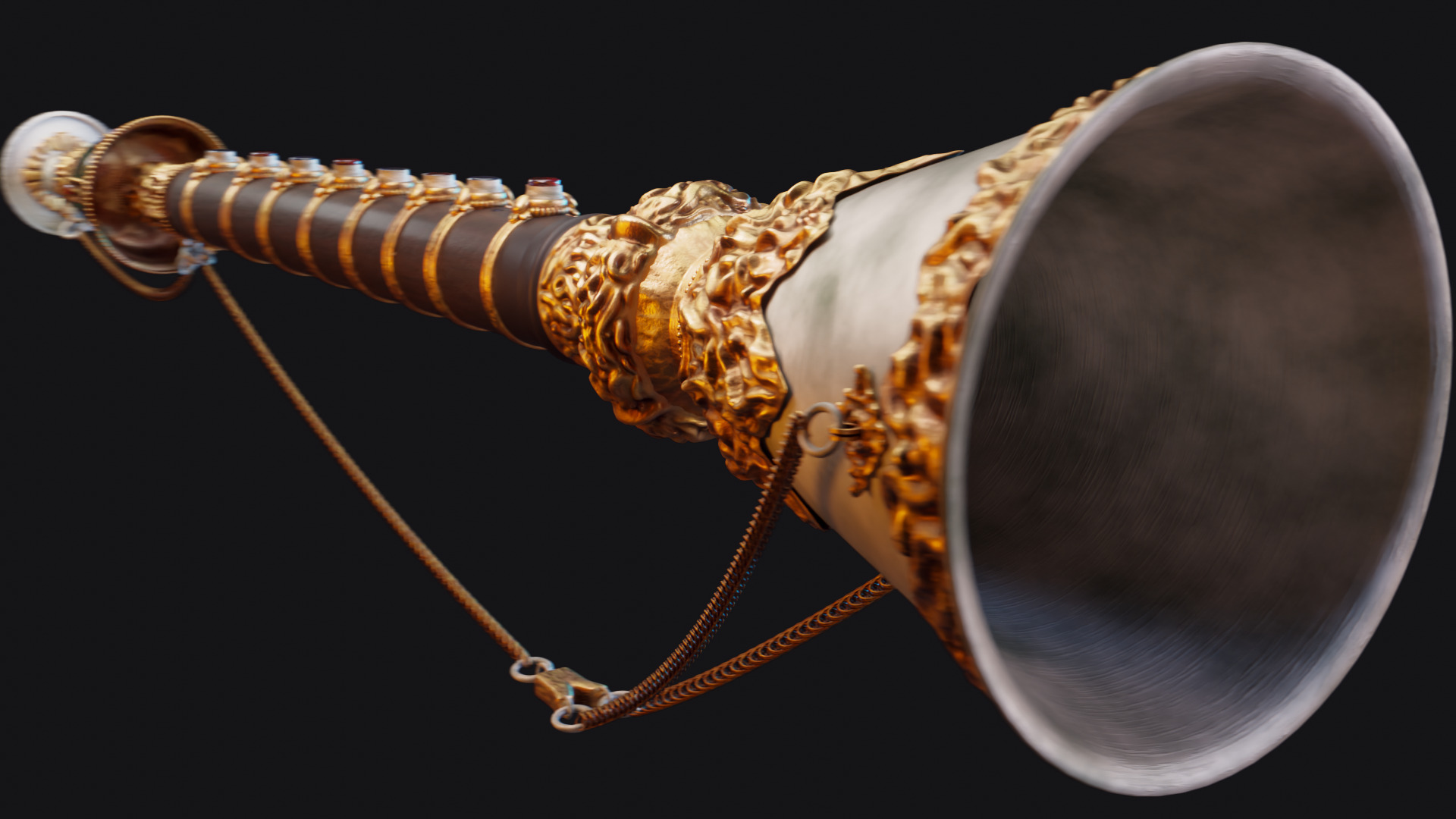 Gyaling Chinese Flute Instrument Low-poly 3D model_1