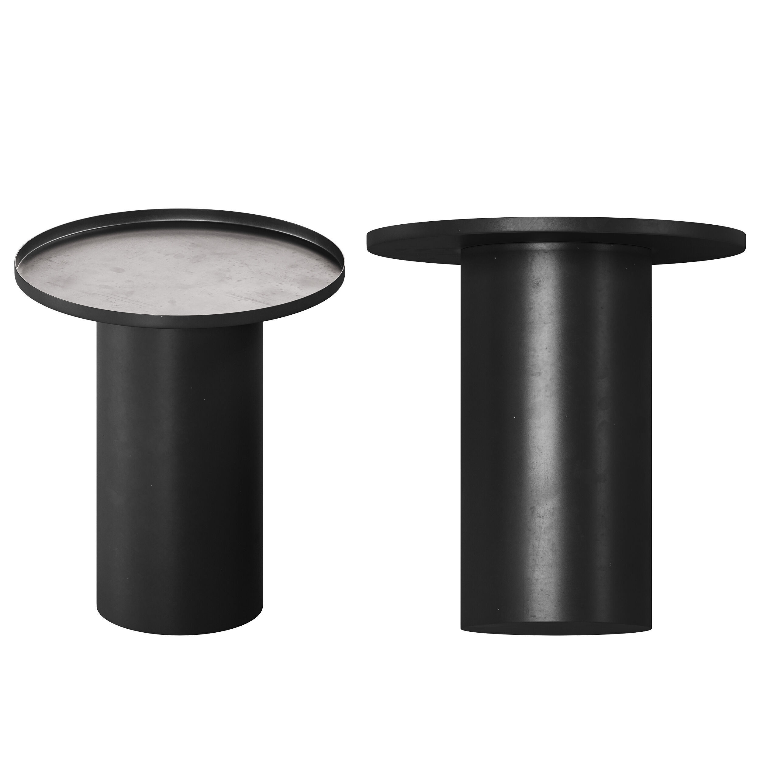 Fleksa round coffee table made of black metal 3D model_7