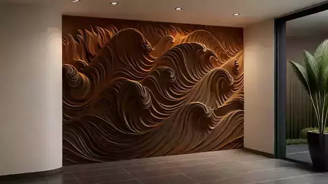 modern panel wall decor set relief stl mural CNC 168 