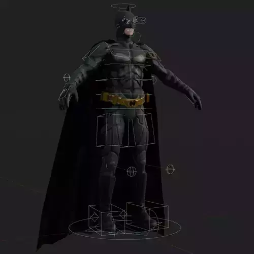 Dark Knight Batman 3D Model Rigged PBR Superhero FBX OBJ Blender Low-poly 3D model