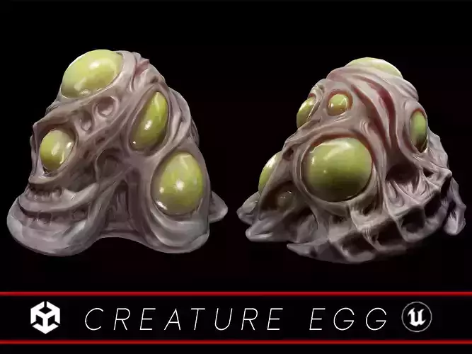 Sci-Fi Creature Egg Low-poly 3D model Sci-Fi Creature Egg Low-poly 3D model