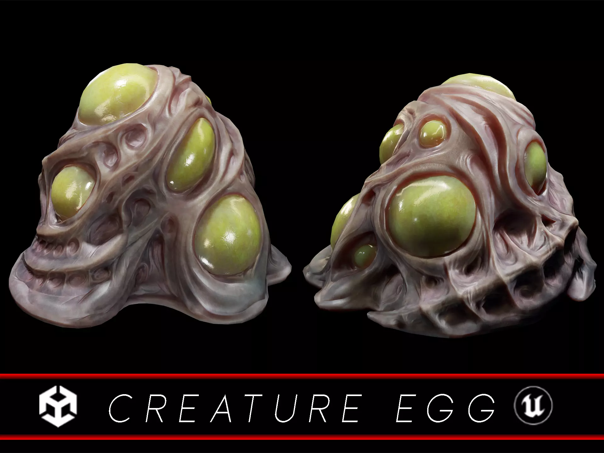 Sci-Fi Creature Egg Low-poly 3D model_0
