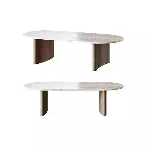 Linden Travertine Top Coffe Table