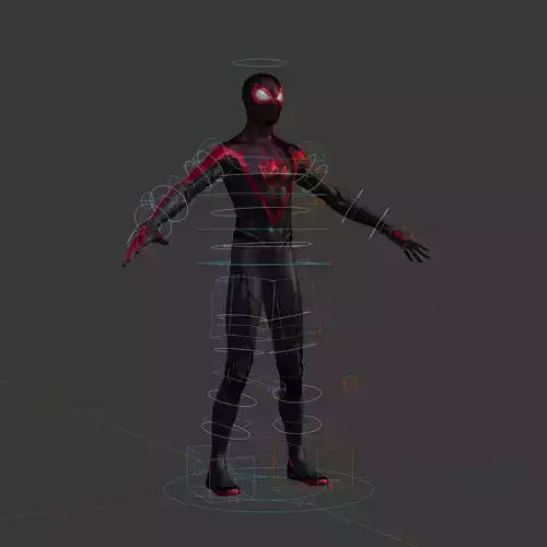 Marvels SpiderMan 2 Miles Morales 3D Model Fully Rigged PBR Low-poly 3D model