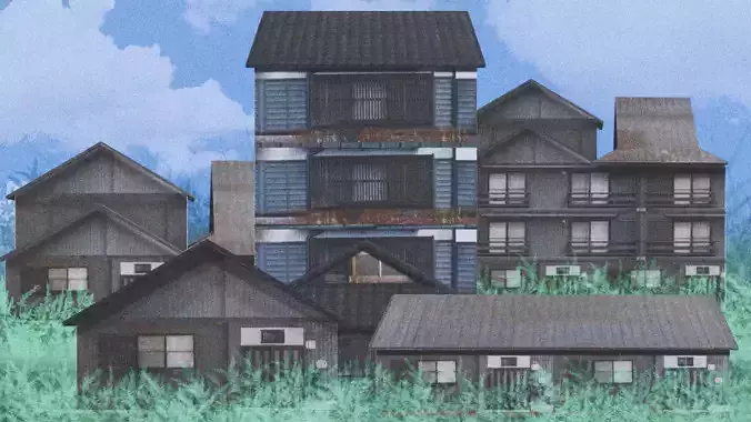 5 Modern Rusted Japanease House Pack 1