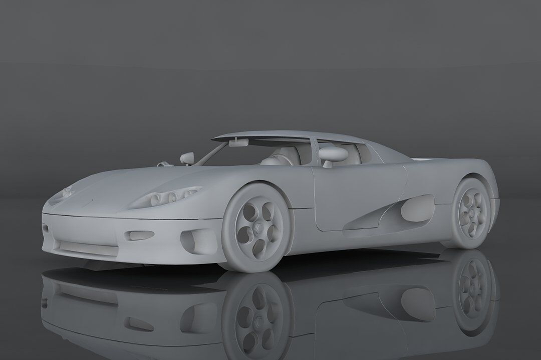 Koenigsegg CC8S Low-poly 3D model_9