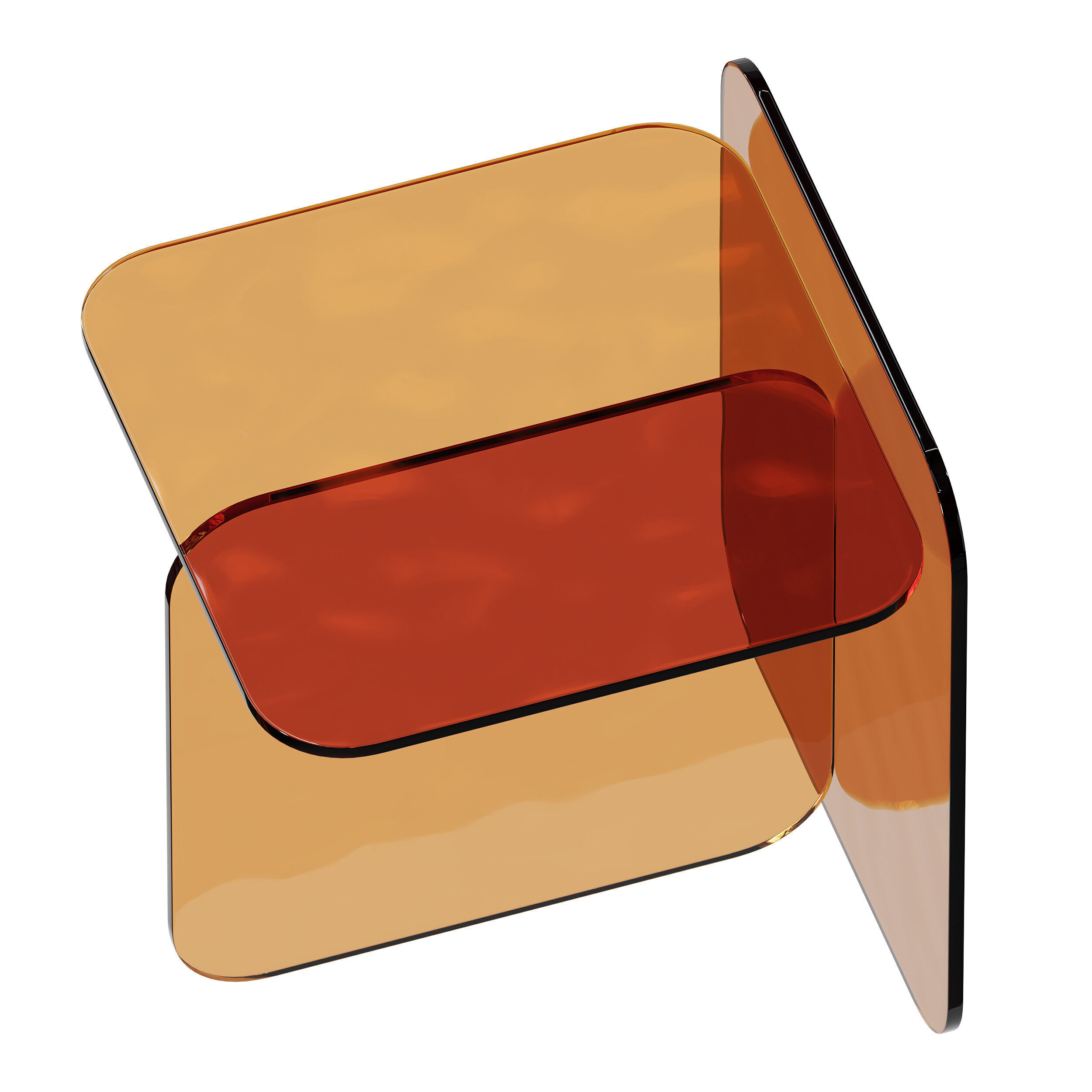 Modern Acrylic Table 3D model_7