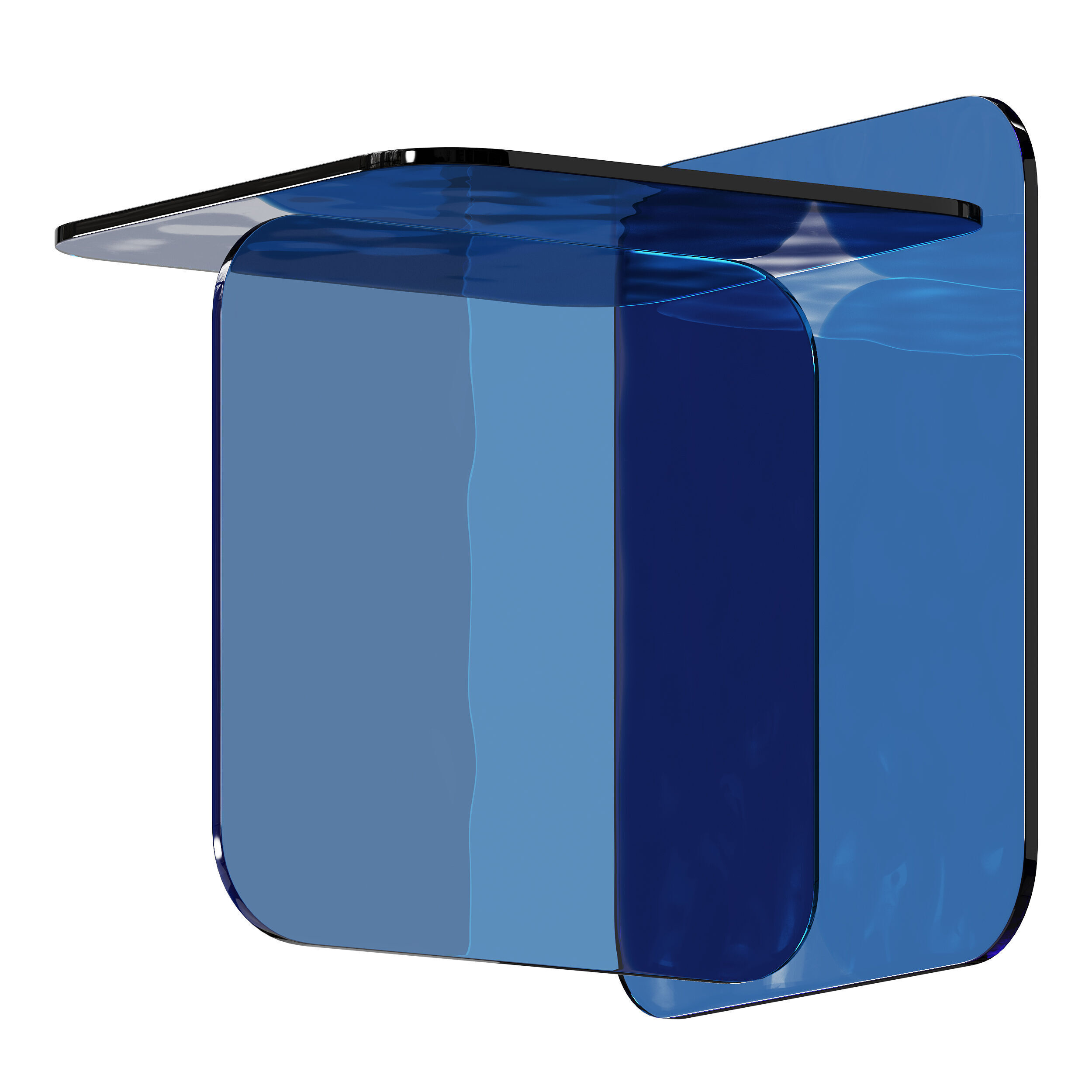 Modern Acrylic Table 3D model_5