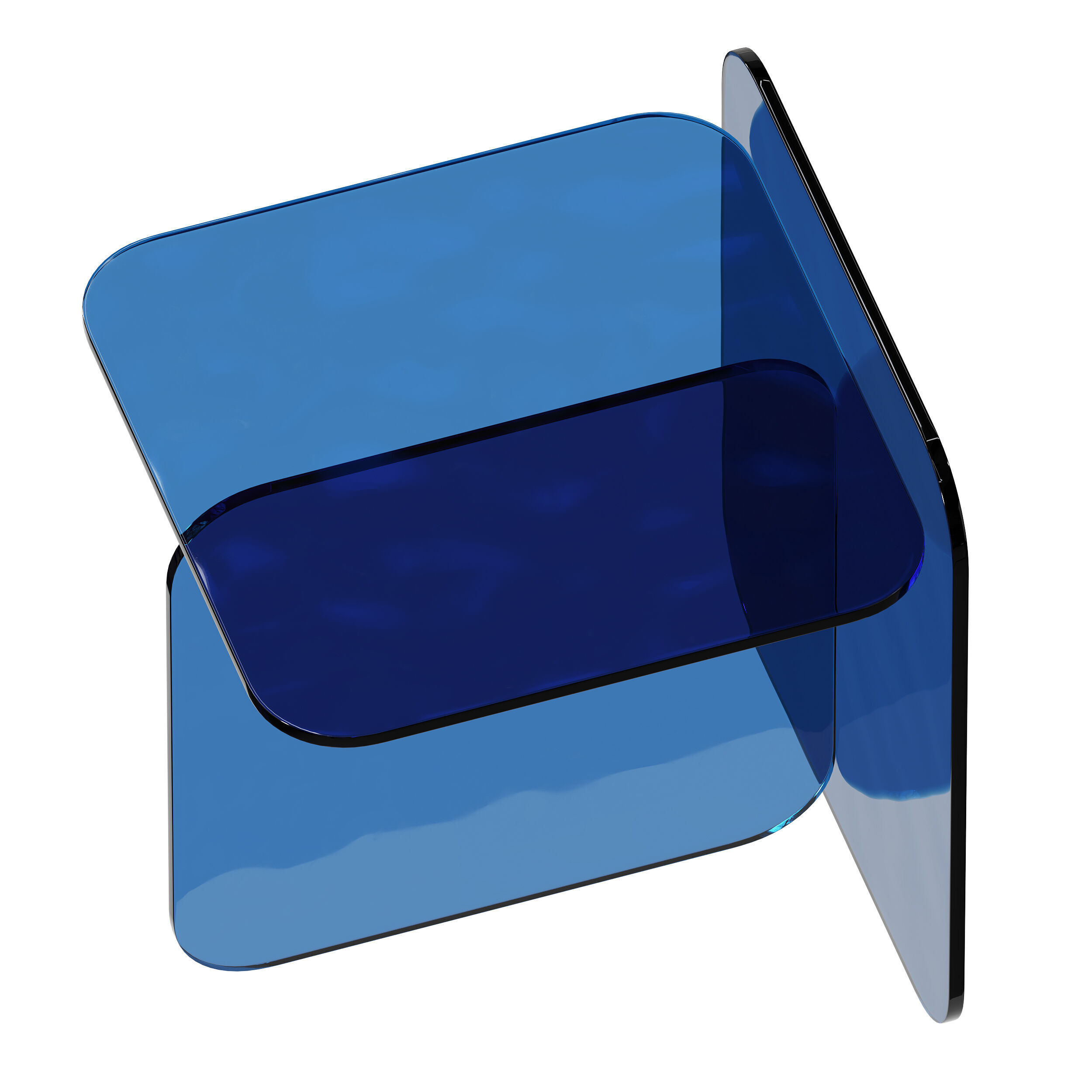 Modern Acrylic Table 3D model_9