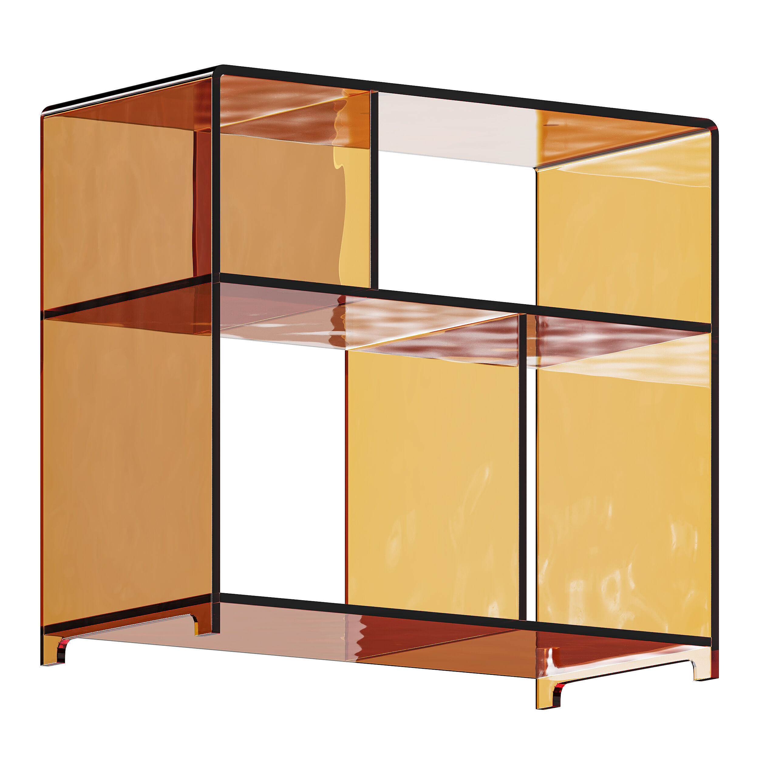 Modern Side Table - 4 Compartments 3D model_4