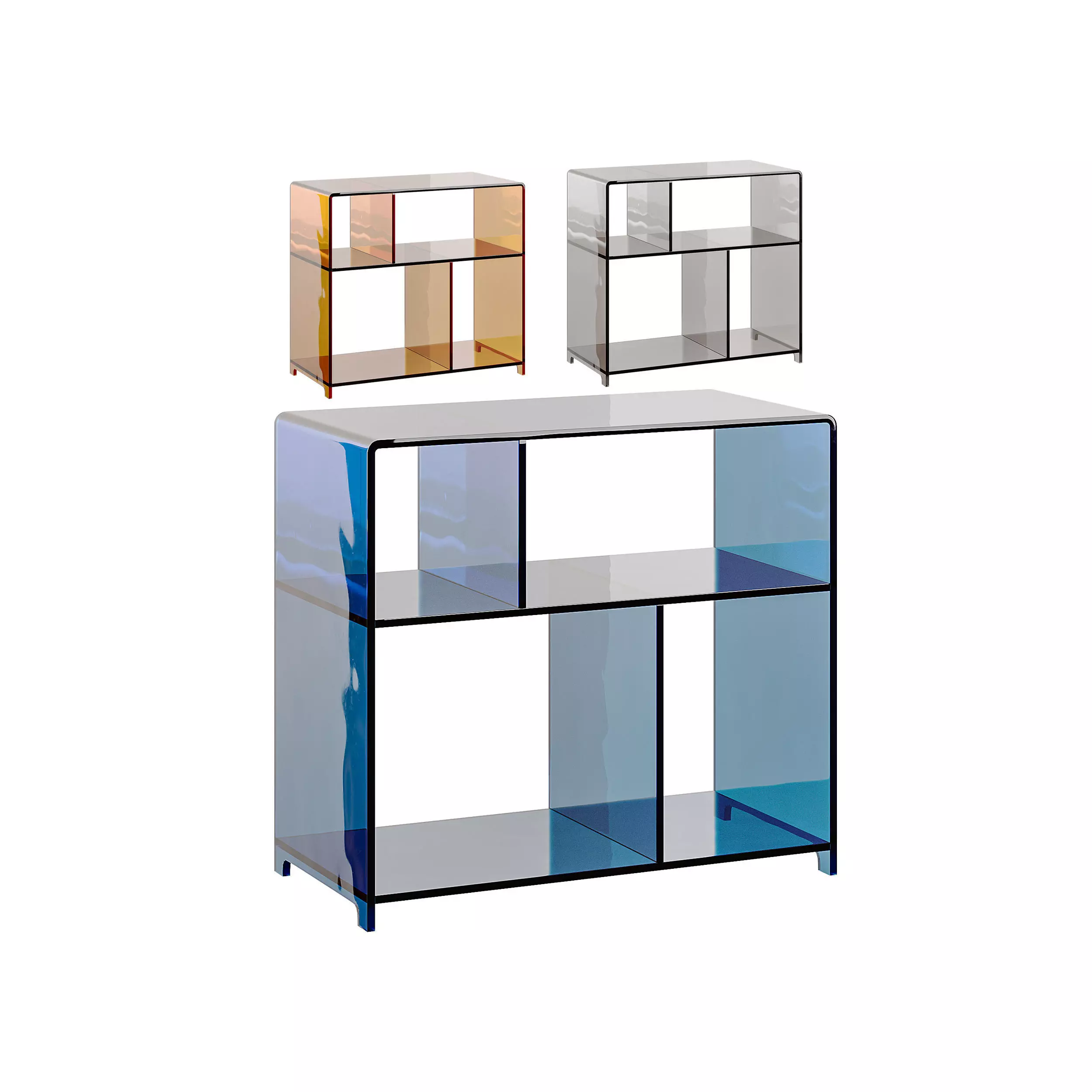 Modern Side Table - 4 Compartments 3D model_0