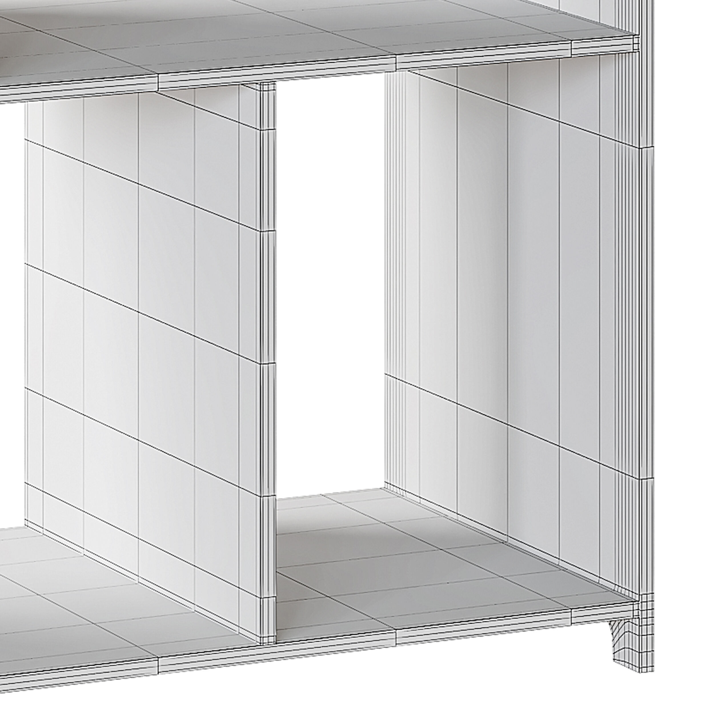 Modern Side Table - 4 Compartments 3D model_14