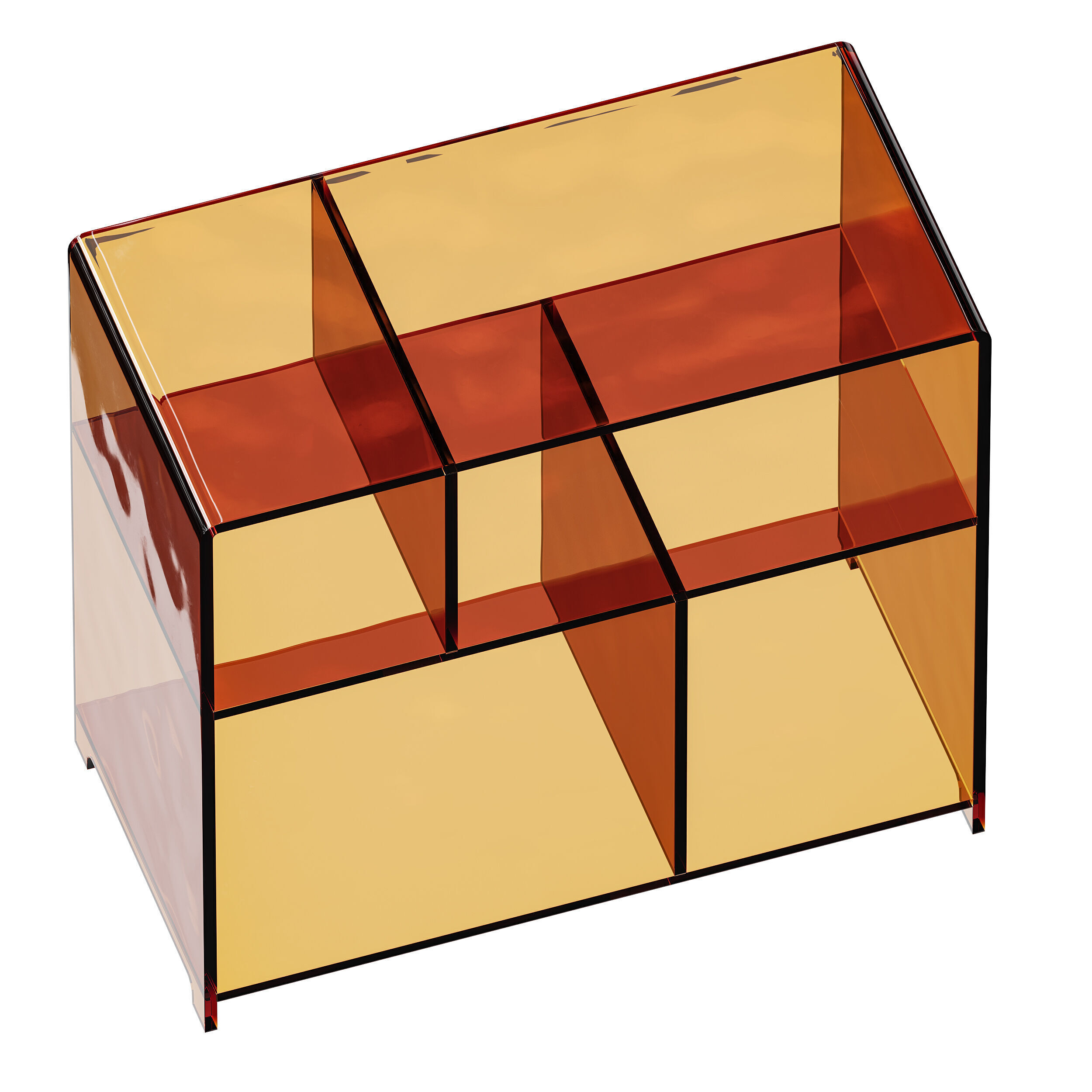 Modern Side Table - 4 Compartments 3D model_6