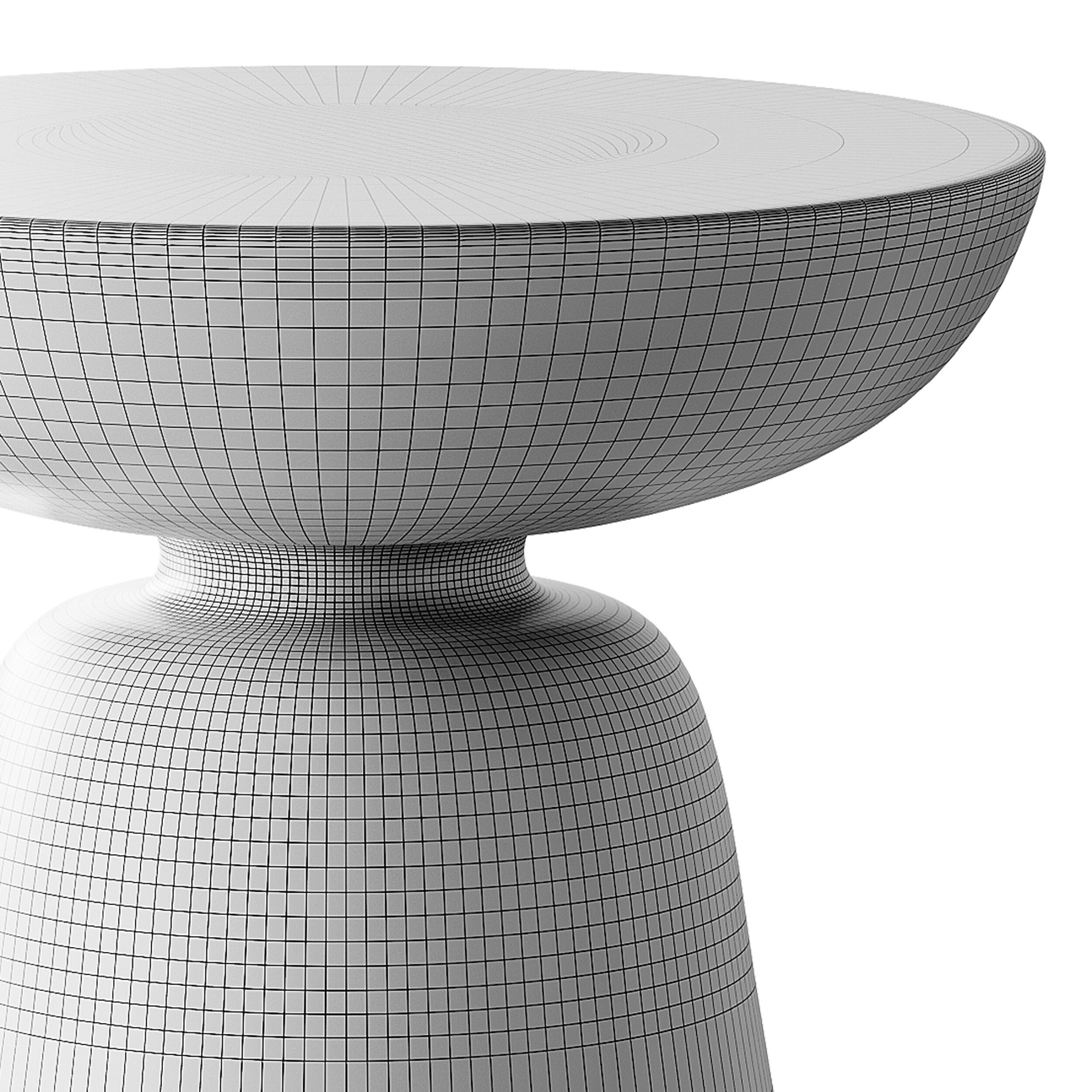 Modern Side Table - Black - White - Glossy Surface 3D model_14