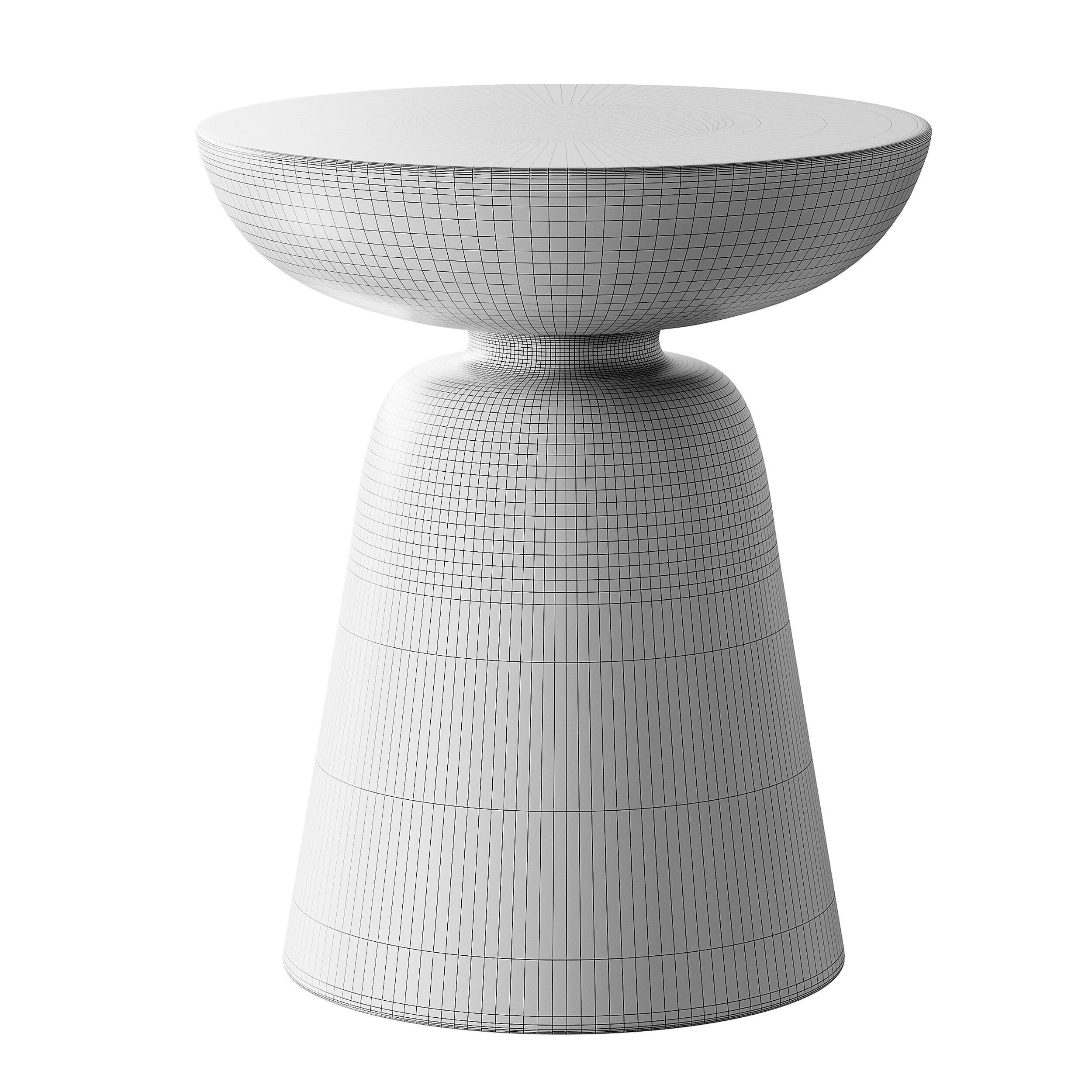 Modern Side Table - Black - White - Glossy Surface 3D model_13