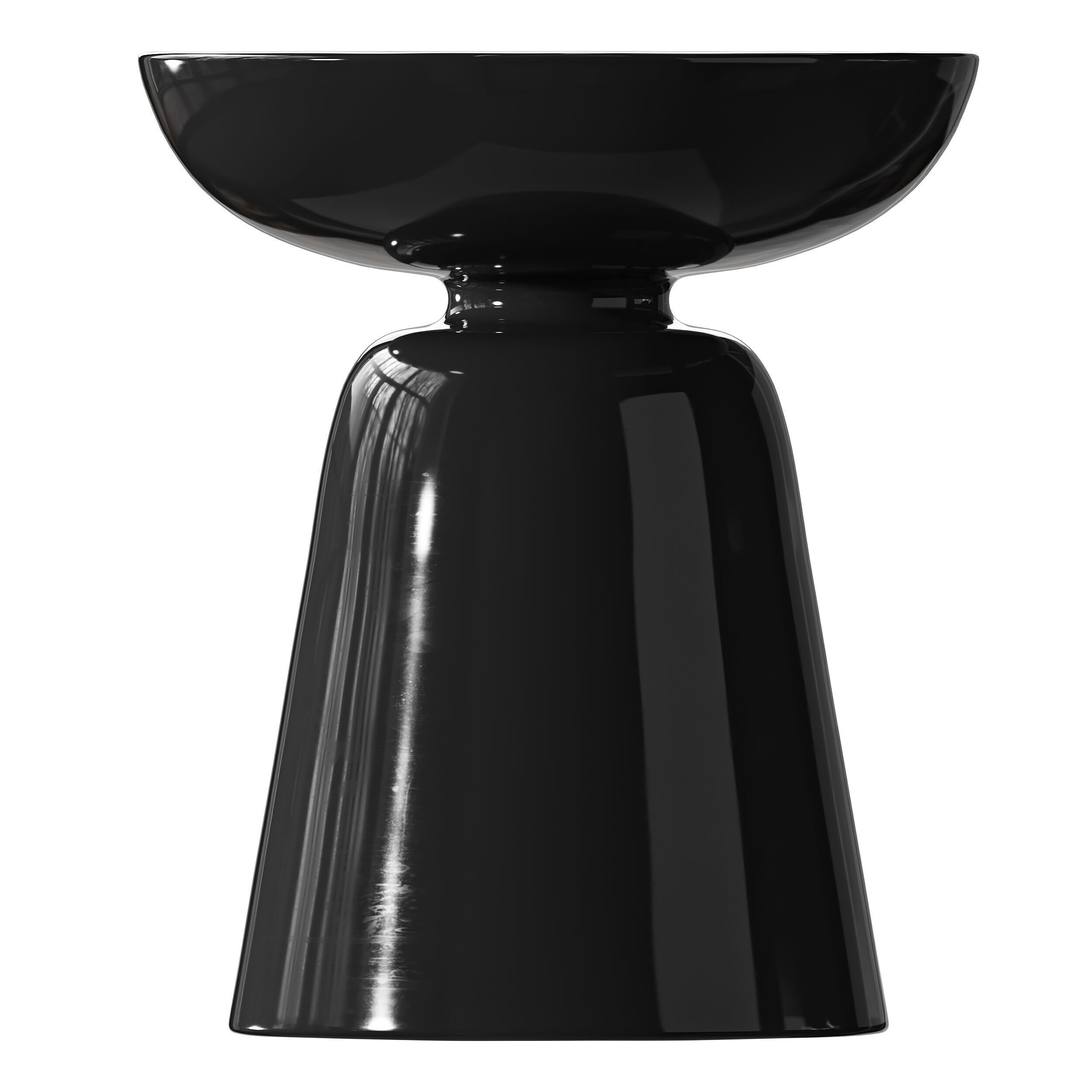 Modern Side Table - Black - White - Glossy Surface 3D model_6