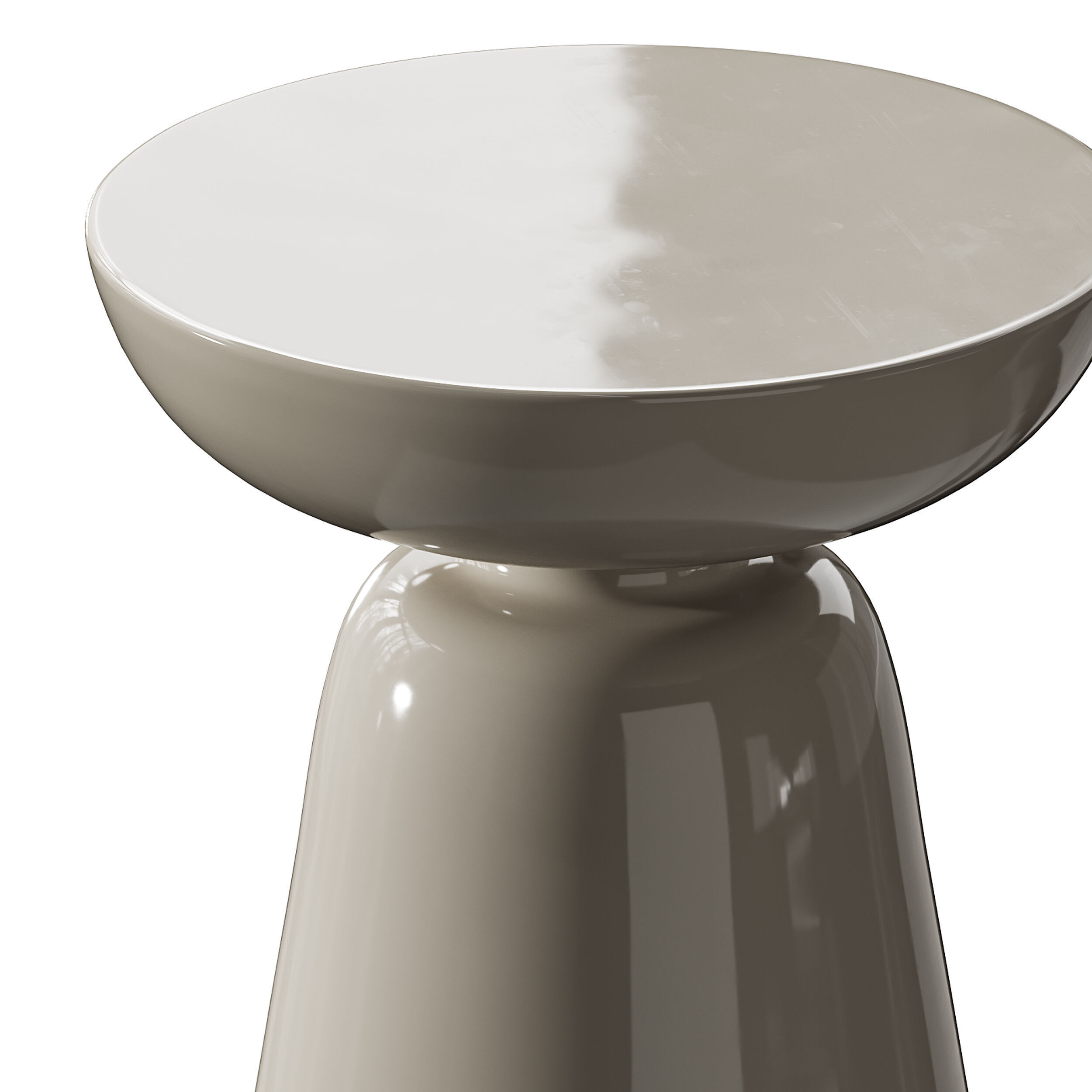 Modern Side Table - Black - White - Glossy Surface 3D model_5