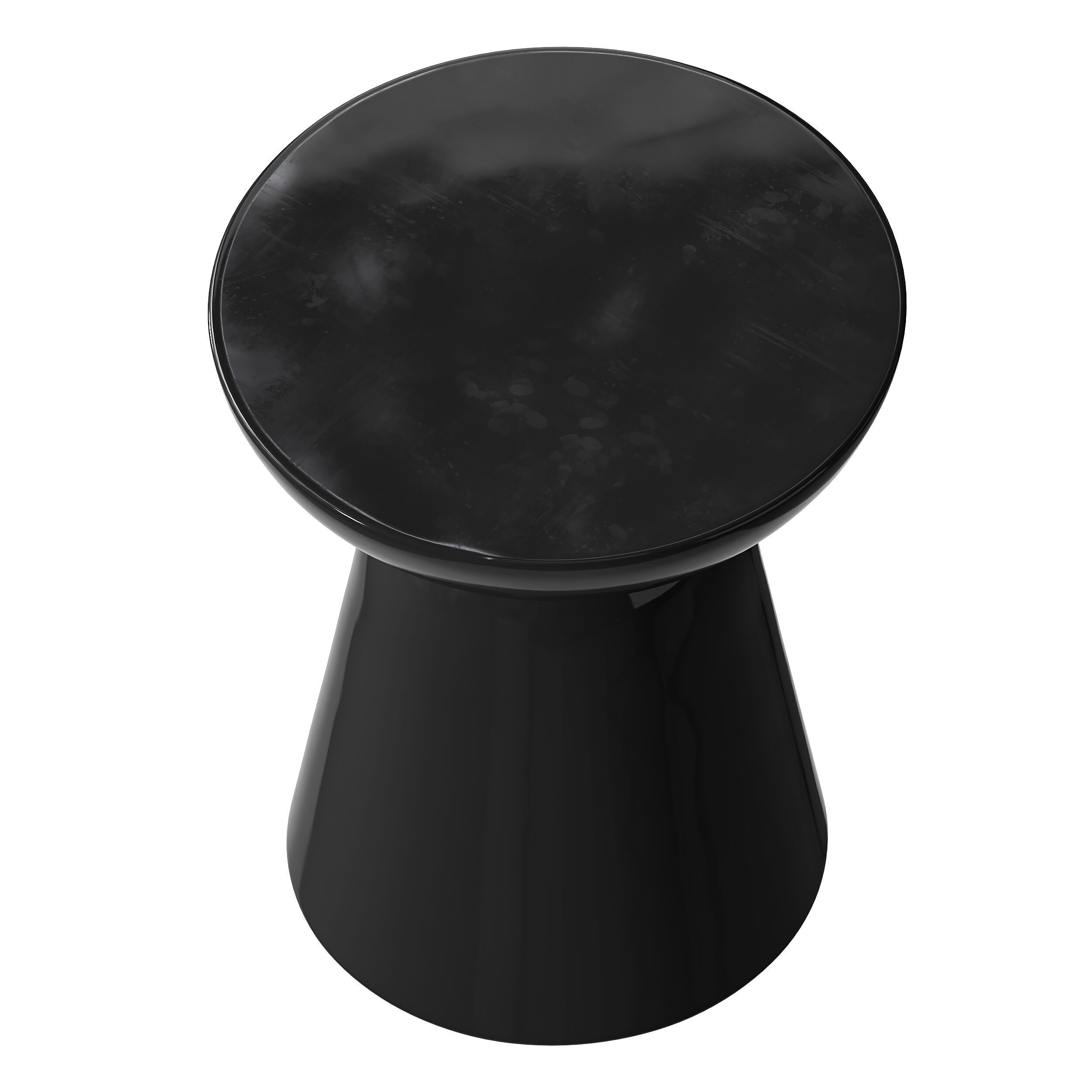 Modern Side Table - Black - White - Glossy Surface 3D model_9