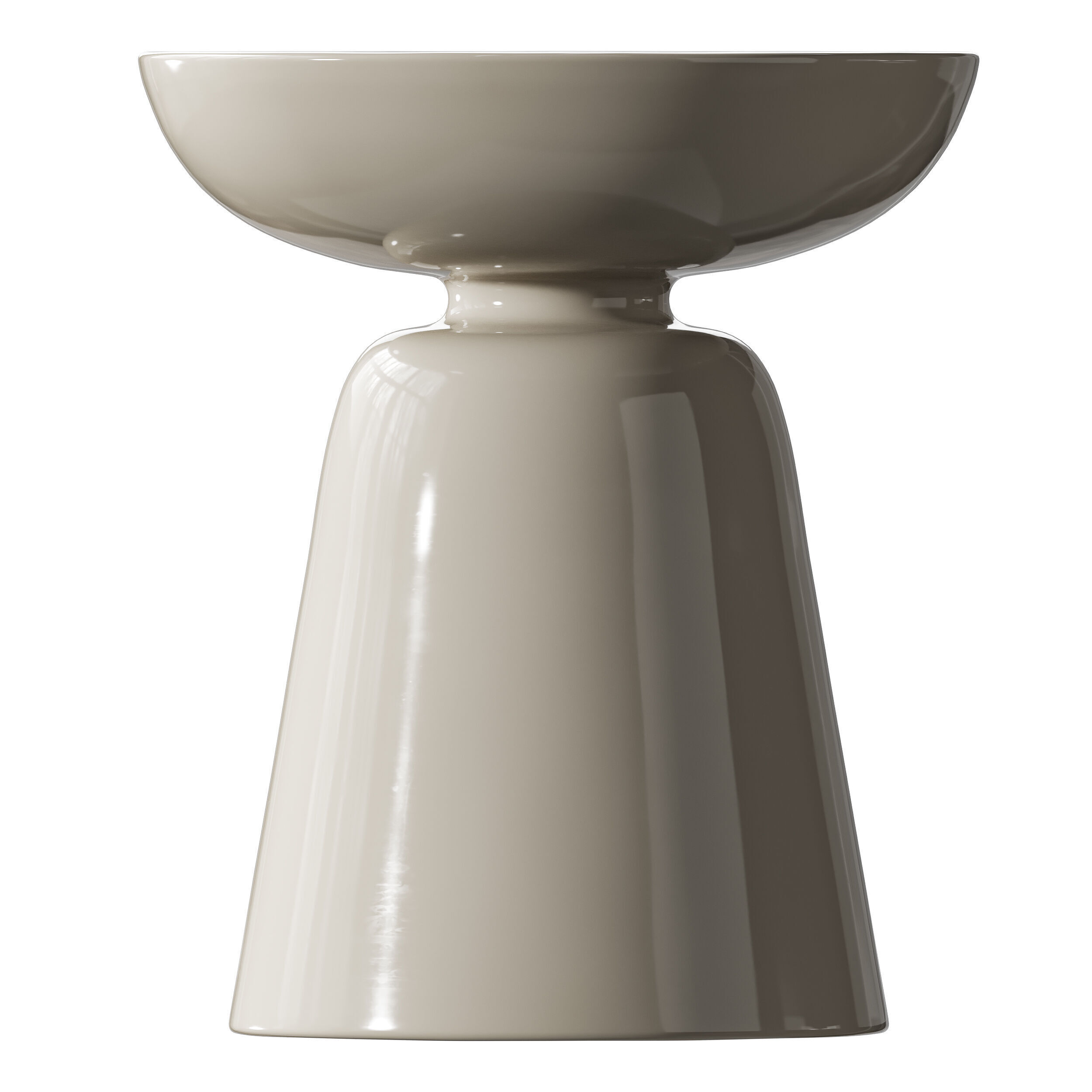 Modern Side Table - Black - White - Glossy Surface 3D model_1