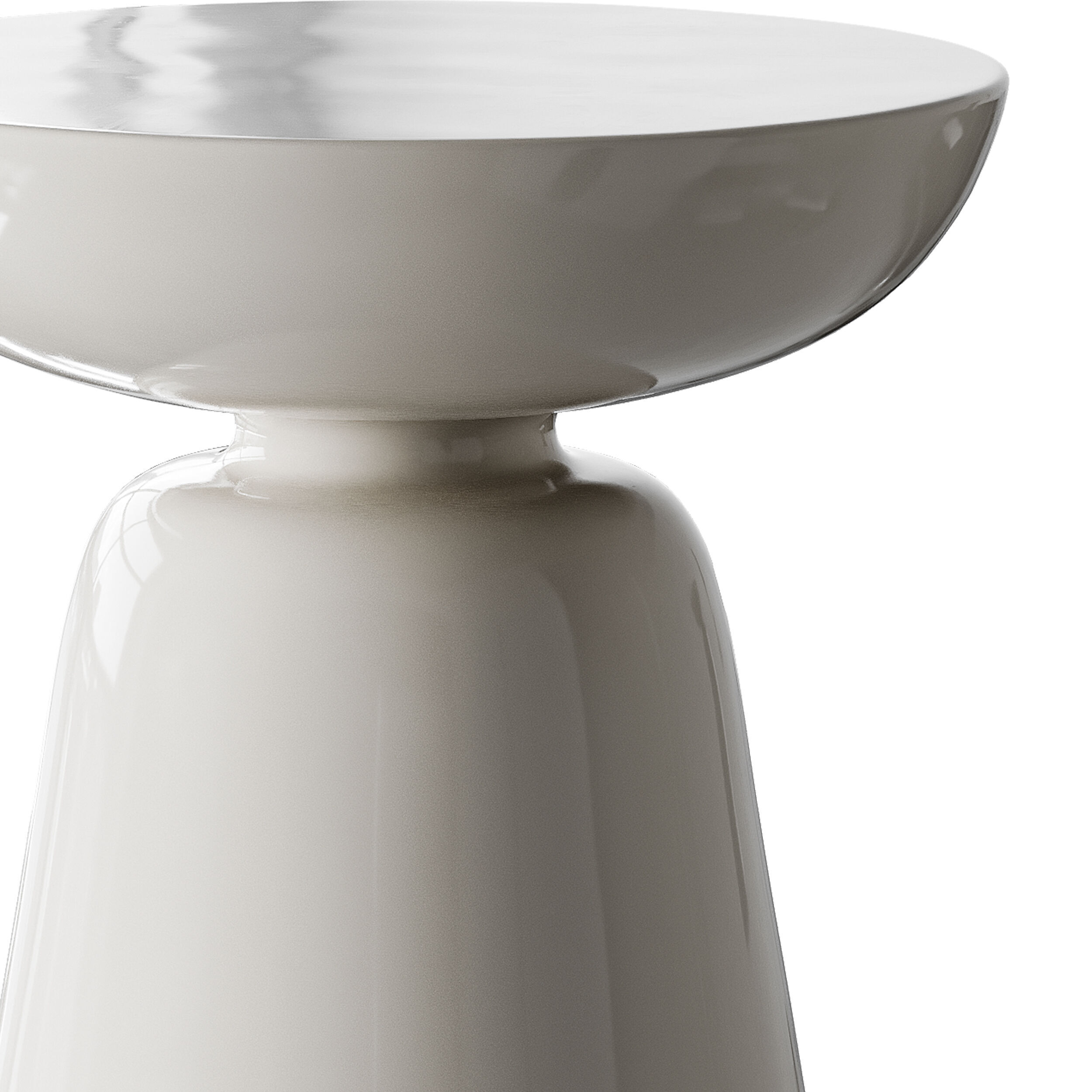 Modern Side Table - Black - White - Glossy Surface 3D model_11