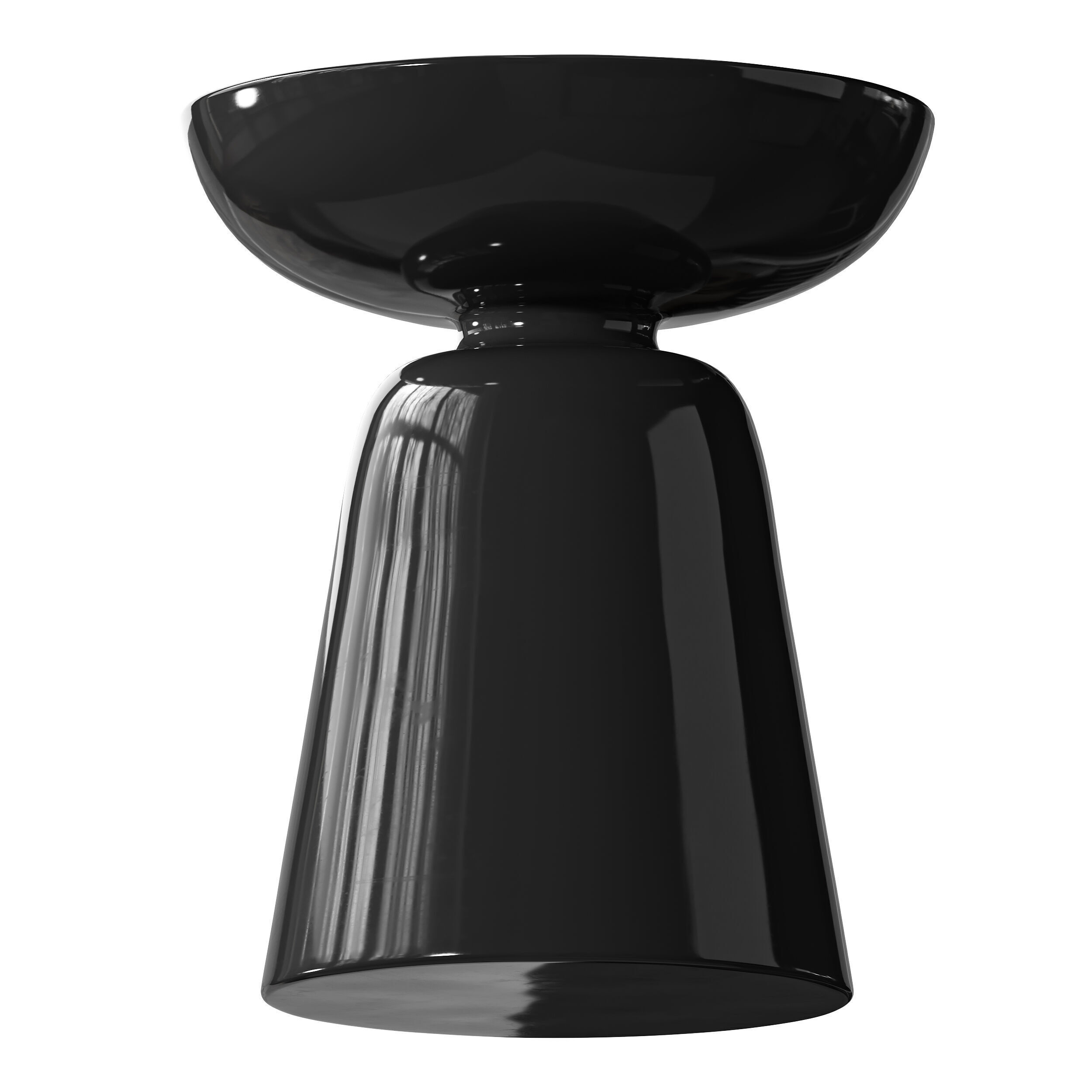 Modern Side Table - Black - White - Glossy Surface 3D model_7