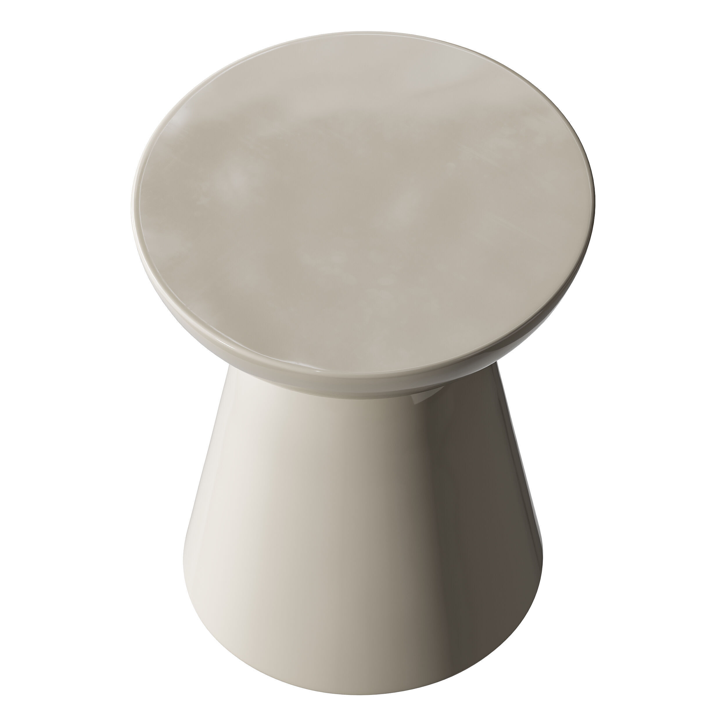 Modern Side Table - Black - White - Glossy Surface 3D model_4