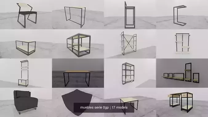muebles serie 0gp 3D Model Collection