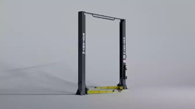 Low Poly Two Post Car Lift for Automotive Garage