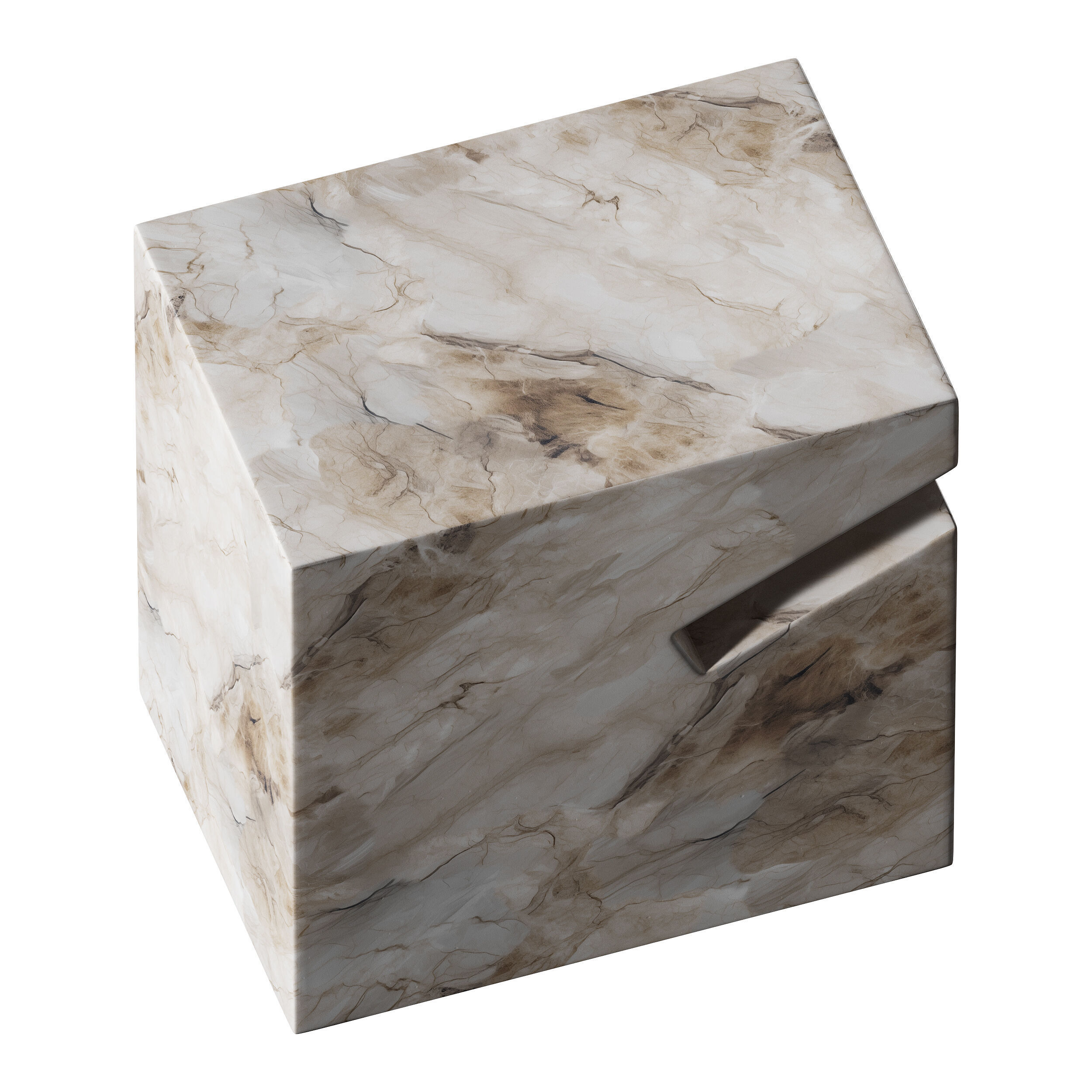 Natural side table marble 3D model_5