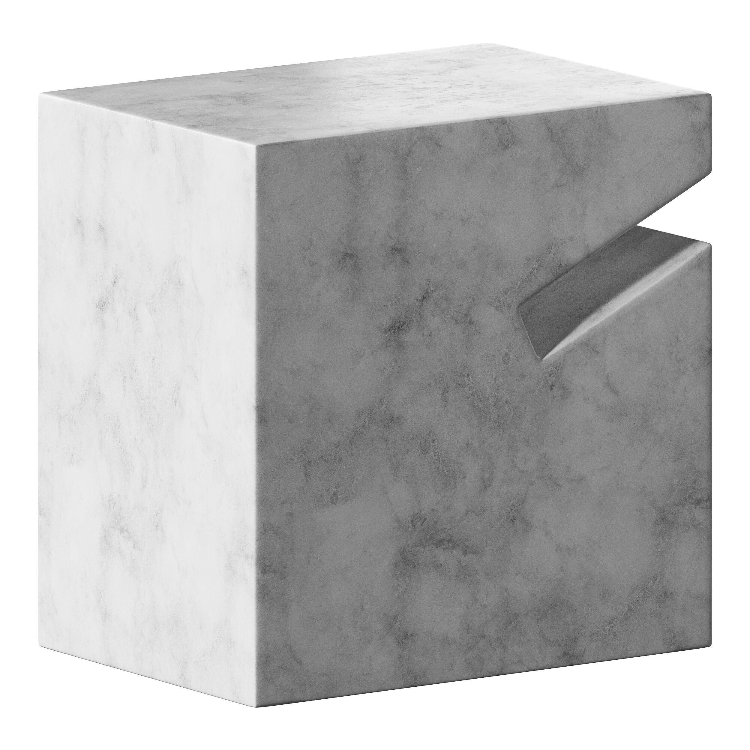 Natural side table marble 3D model_9