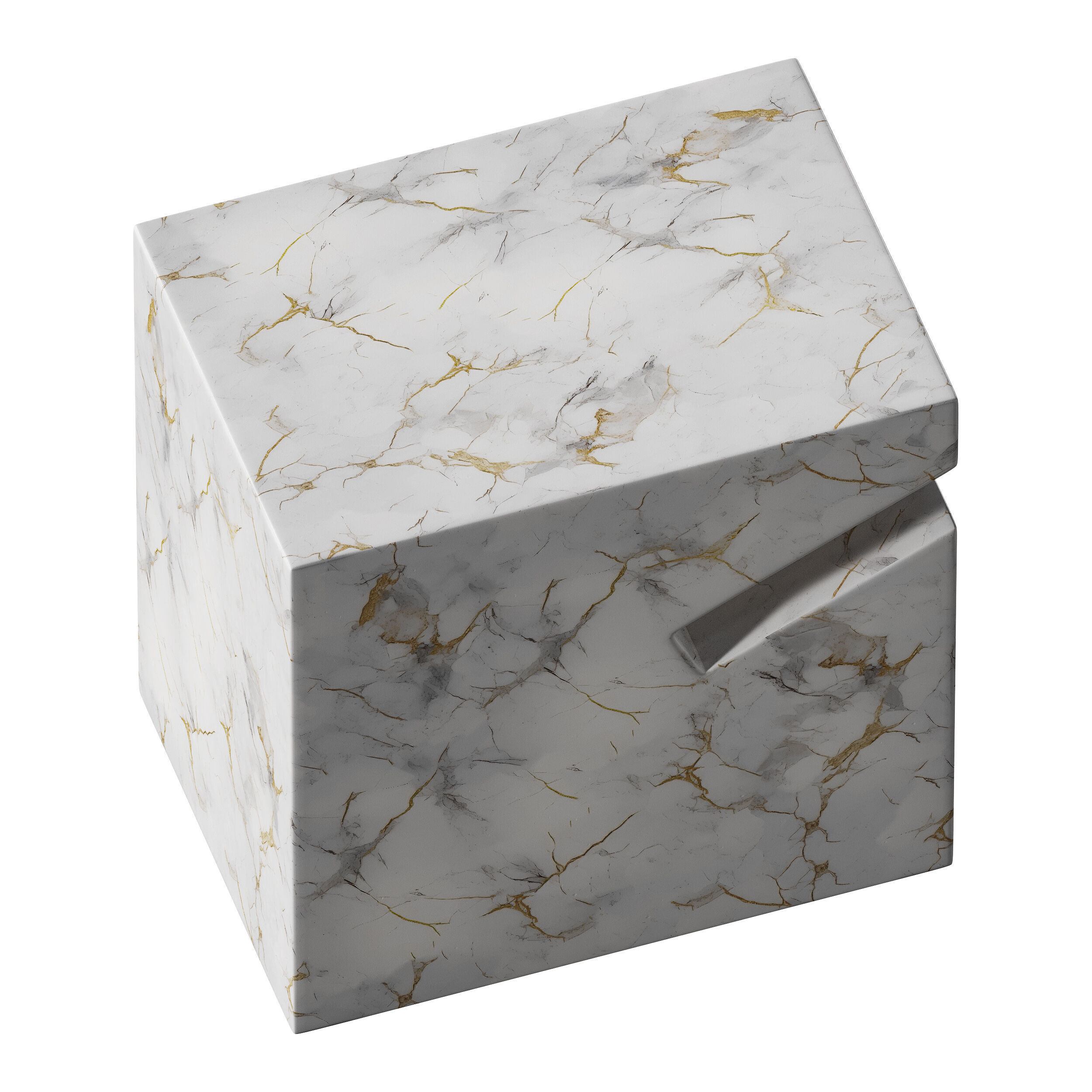 Natural side table marble 3D model_8