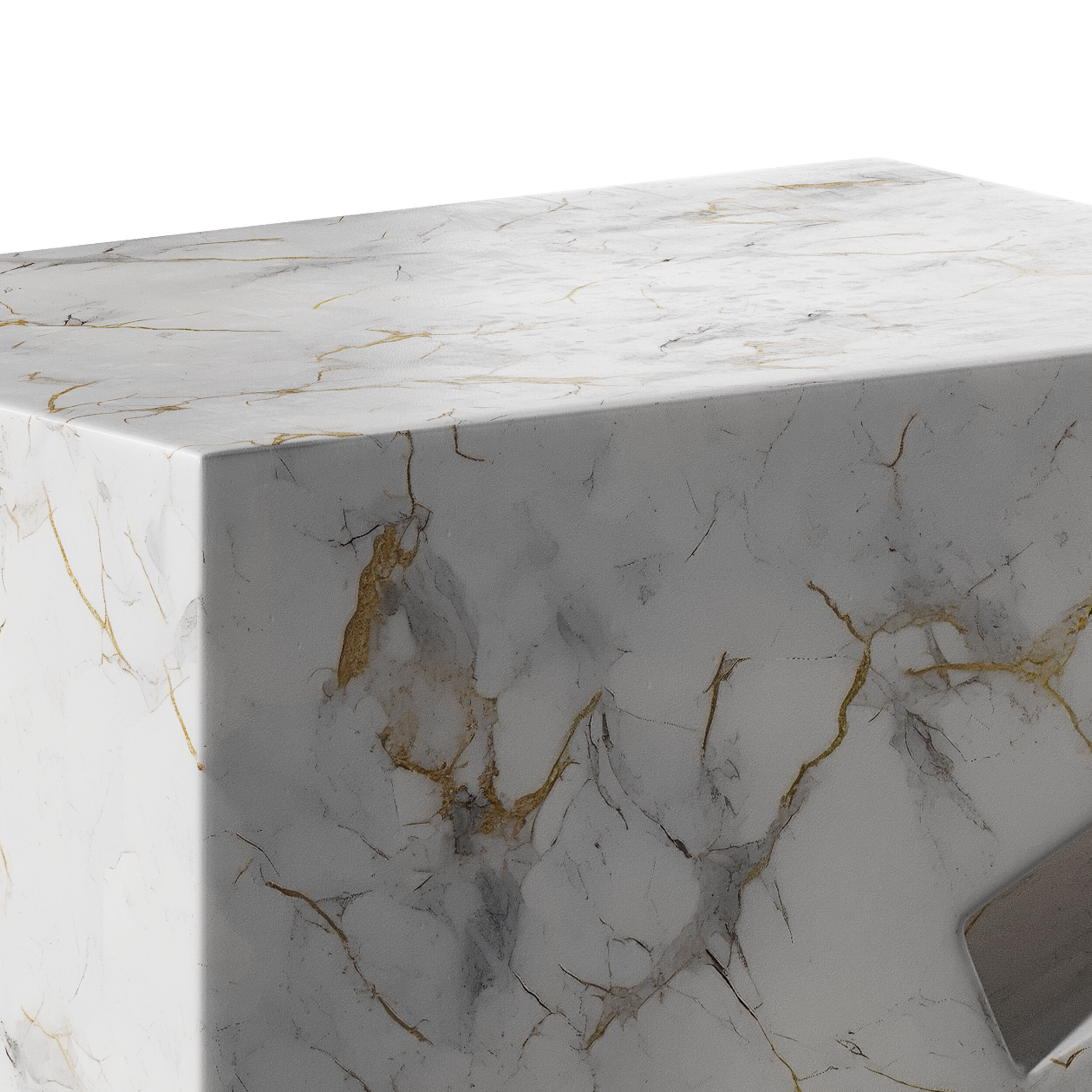 Natural side table marble 3D model_12