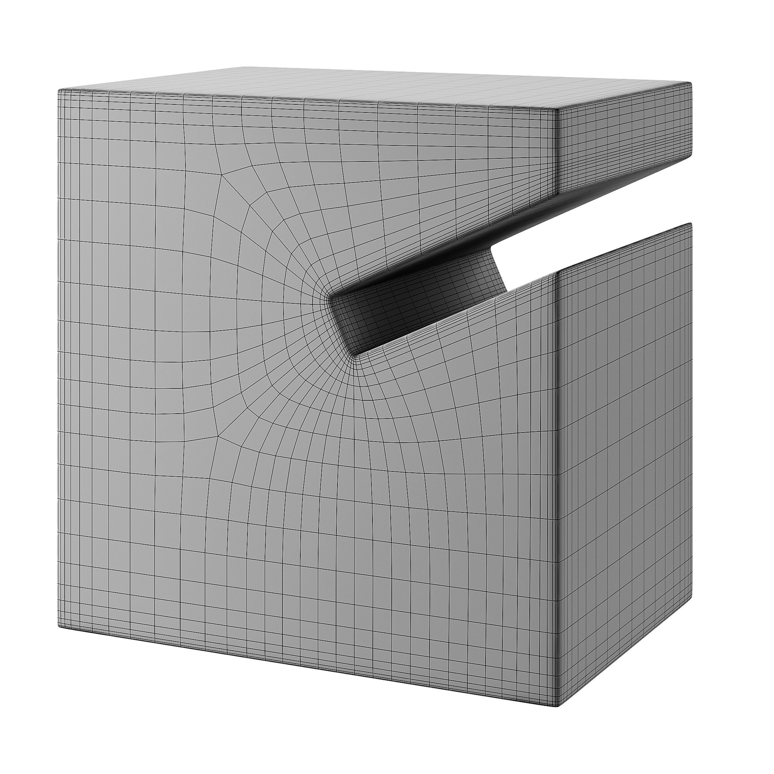 Natural side table marble 3D model_13