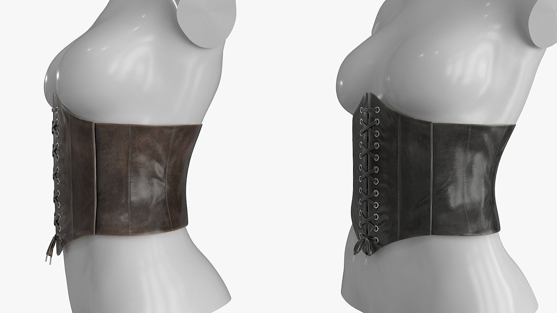 Corset Leather Low-poly 3D model_11