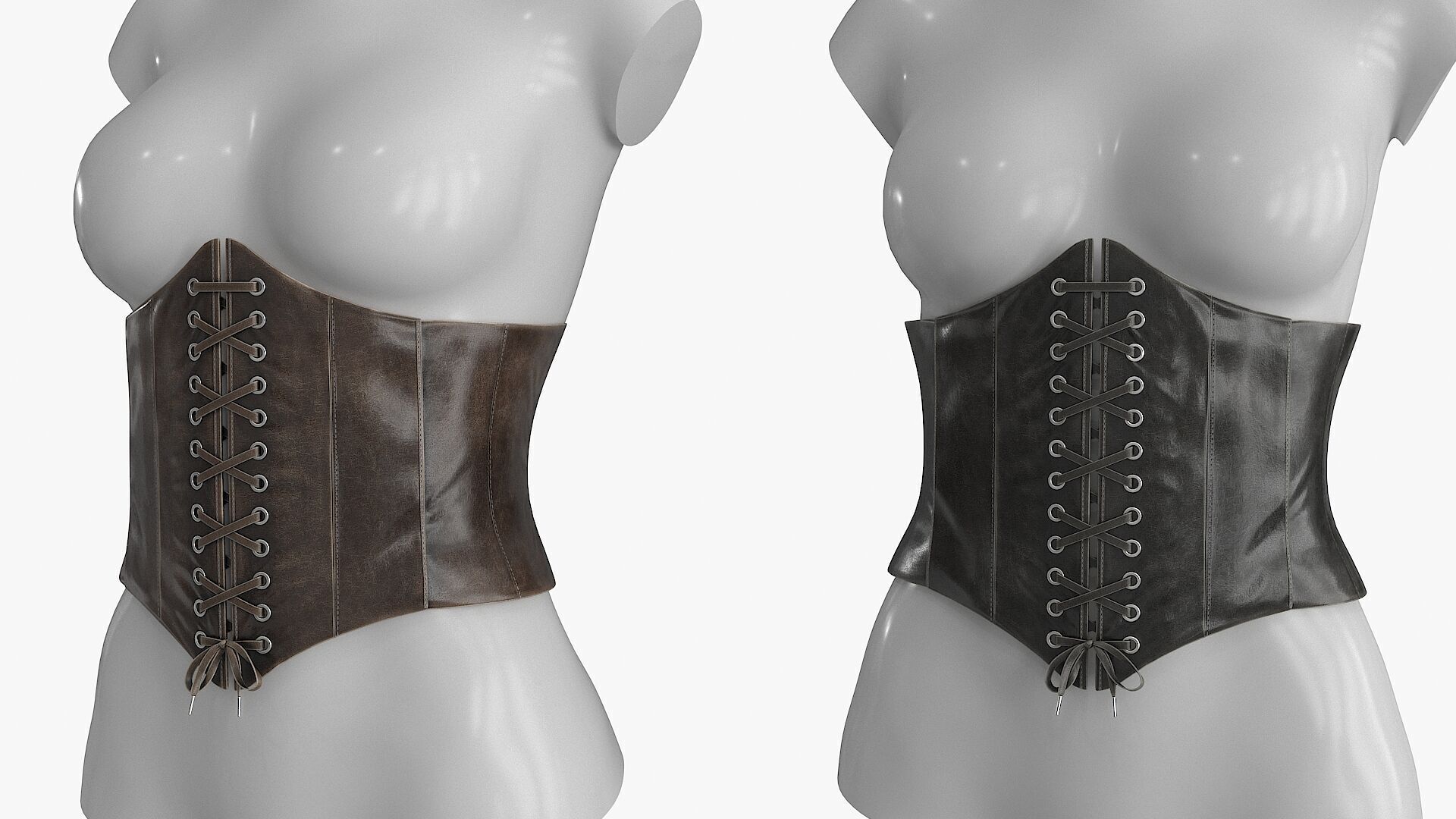 Corset Leather Low-poly 3D model_12