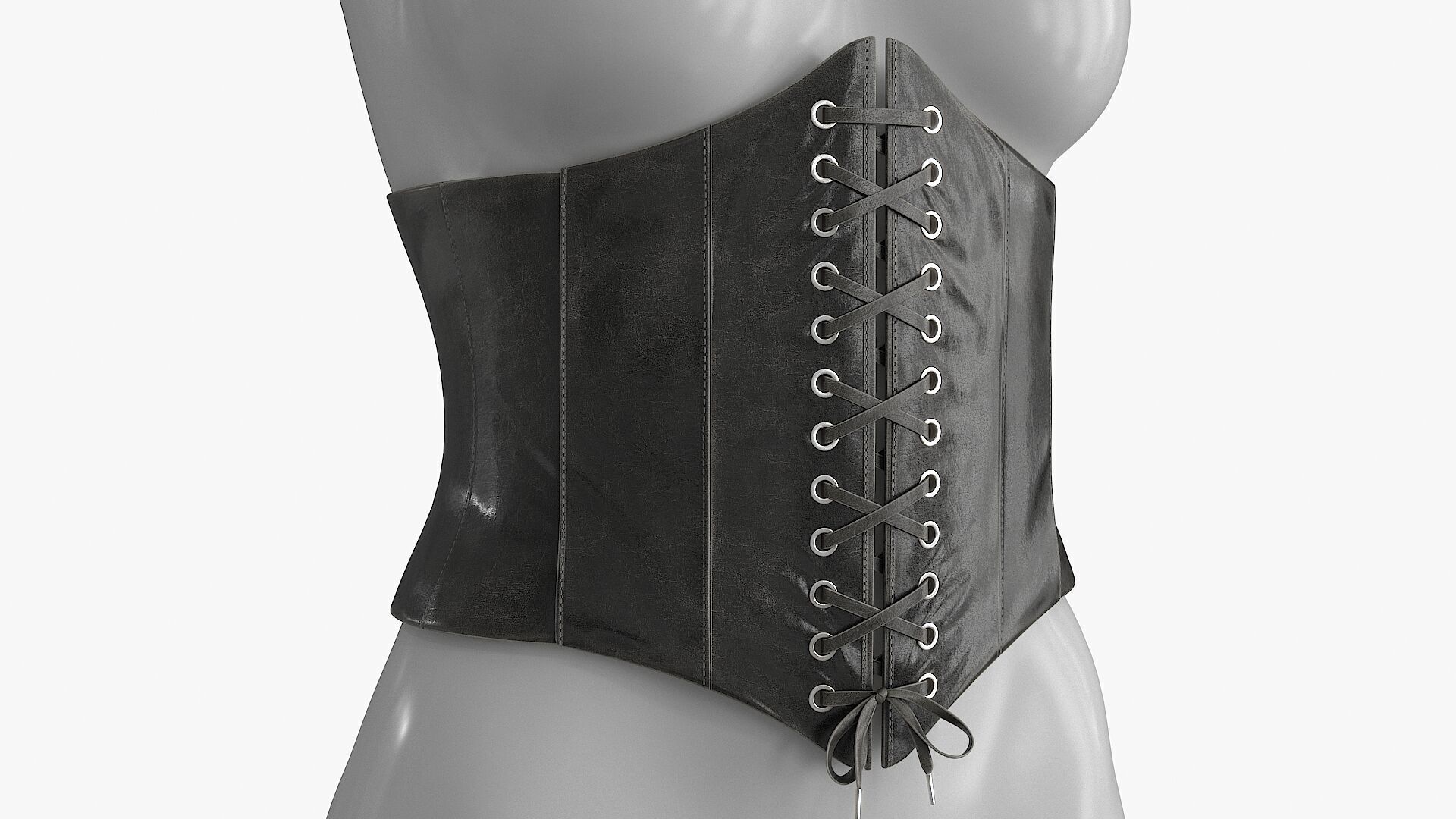 Corset Leather Low-poly 3D model_3