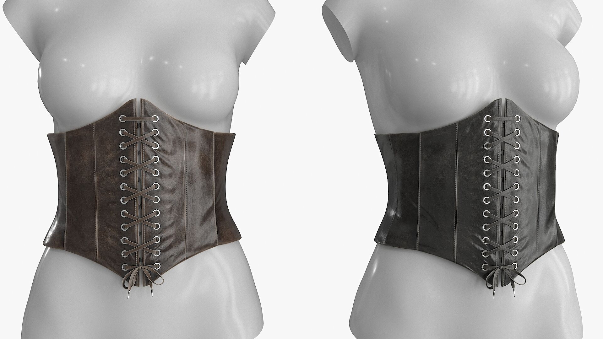 Corset Leather Low-poly 3D model_6